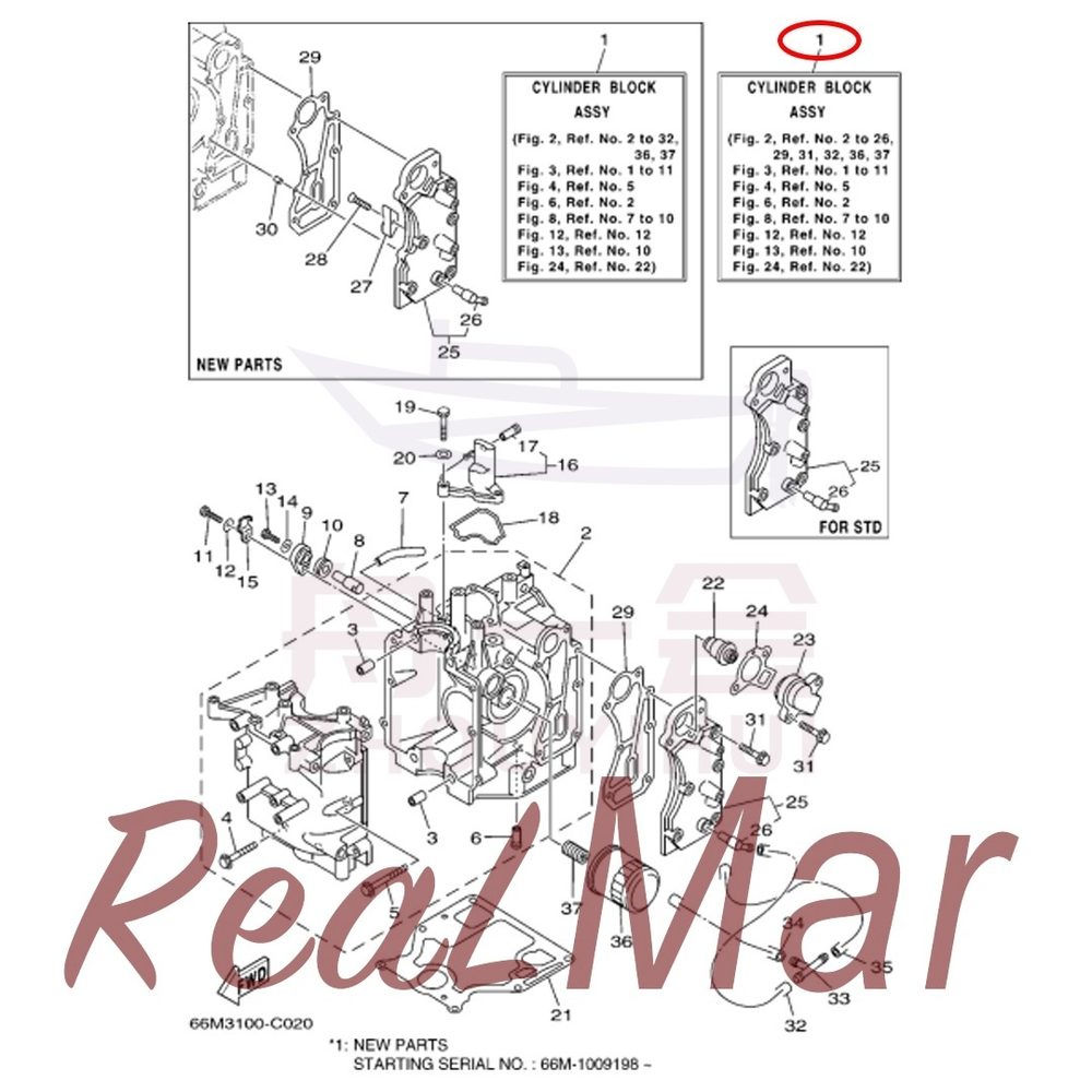 FIG. 2 CYLINDER & CRANKCASE 1 Рис.