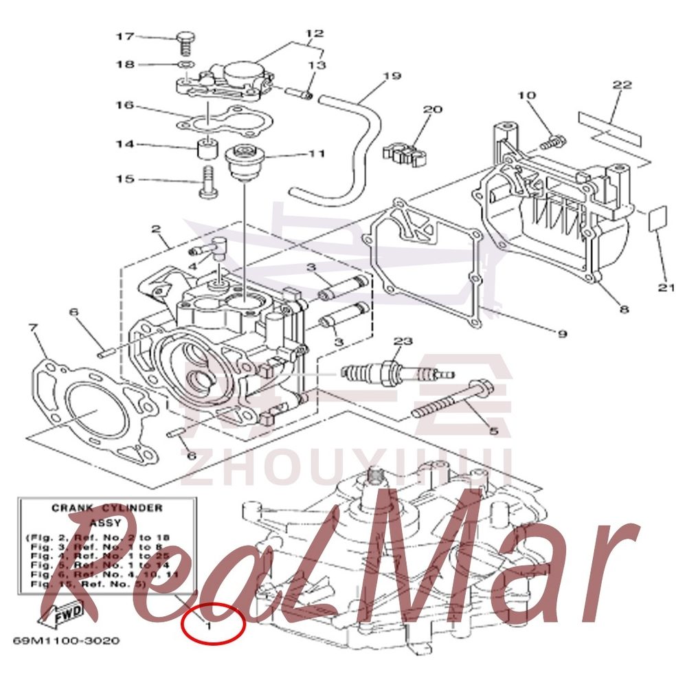 FIG. 2 CYLINDER. CRANKCASE 1 Рис.