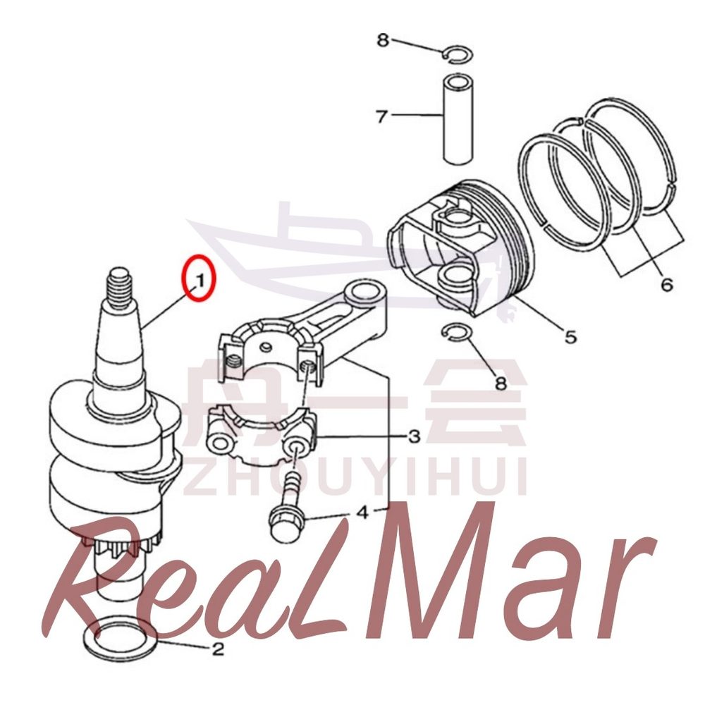 FIG. 3 CRANKSHAFT. PISTON Рис.