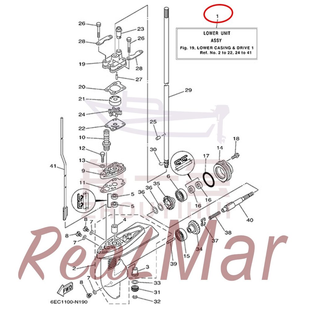 FIG. 19 LOWER CASING & DRIVE 1 Рис.