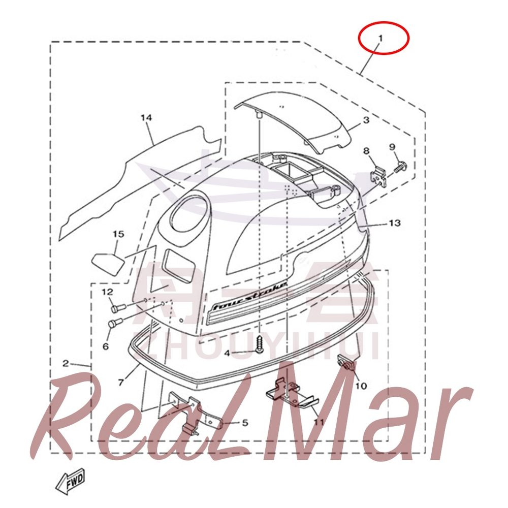 FIG. 2 TOP COWLING 爆炸图