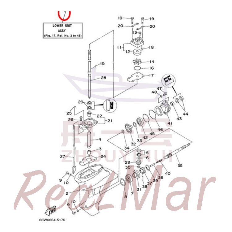 FIG. 17 LOWER CASING & DRIVE 1 Рис.