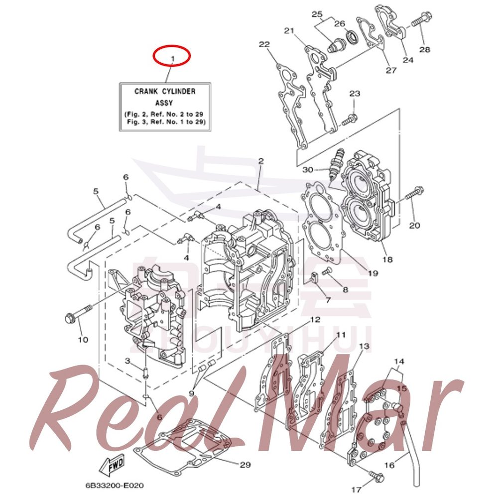 FIG. 2 CYLINDER & CRANKCASE Рис.