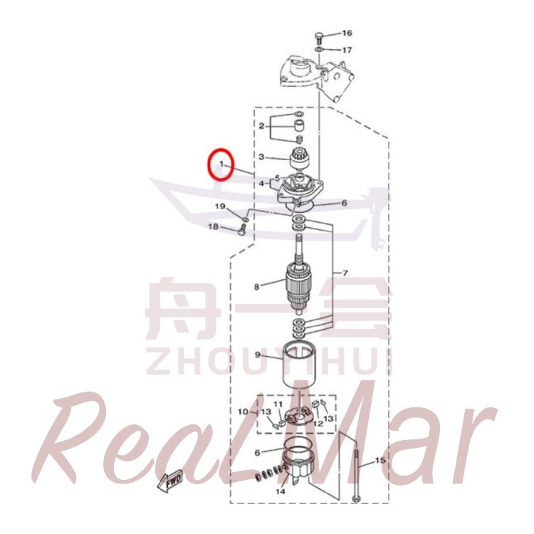 FIG. 13 STARTING MOTOR Рис.