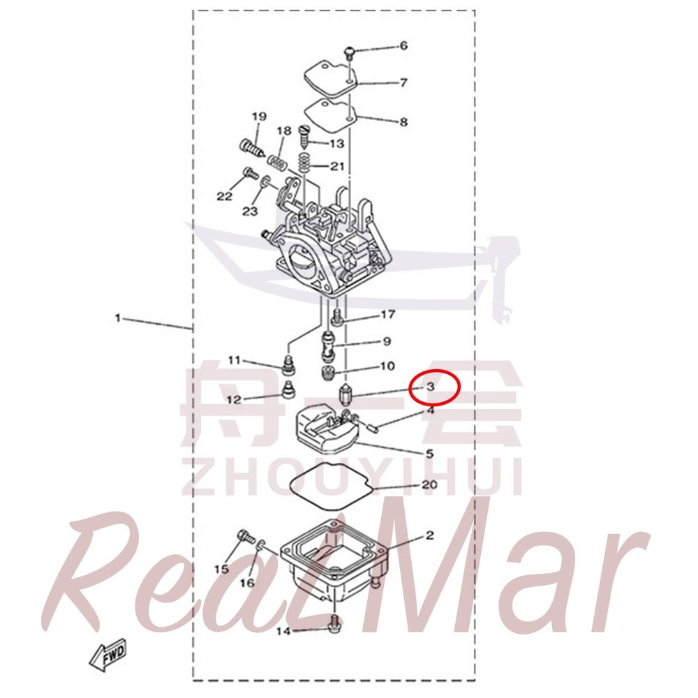 FIG. 5 CARBURETOR 爆炸图