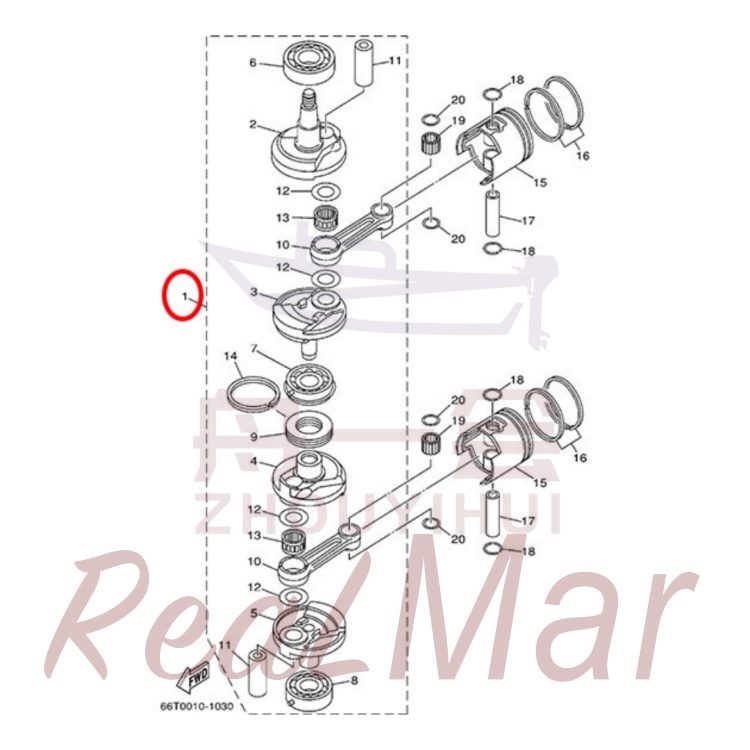 FIG. 3 CRANKSHAFT & PISTON Рис.