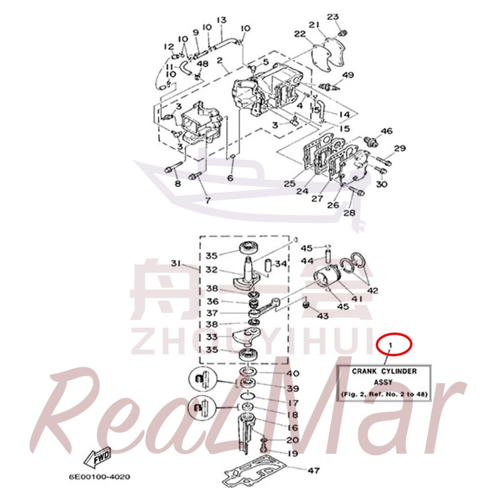 FIG.     2    CYLINDER. CRANKCASE 爆炸图