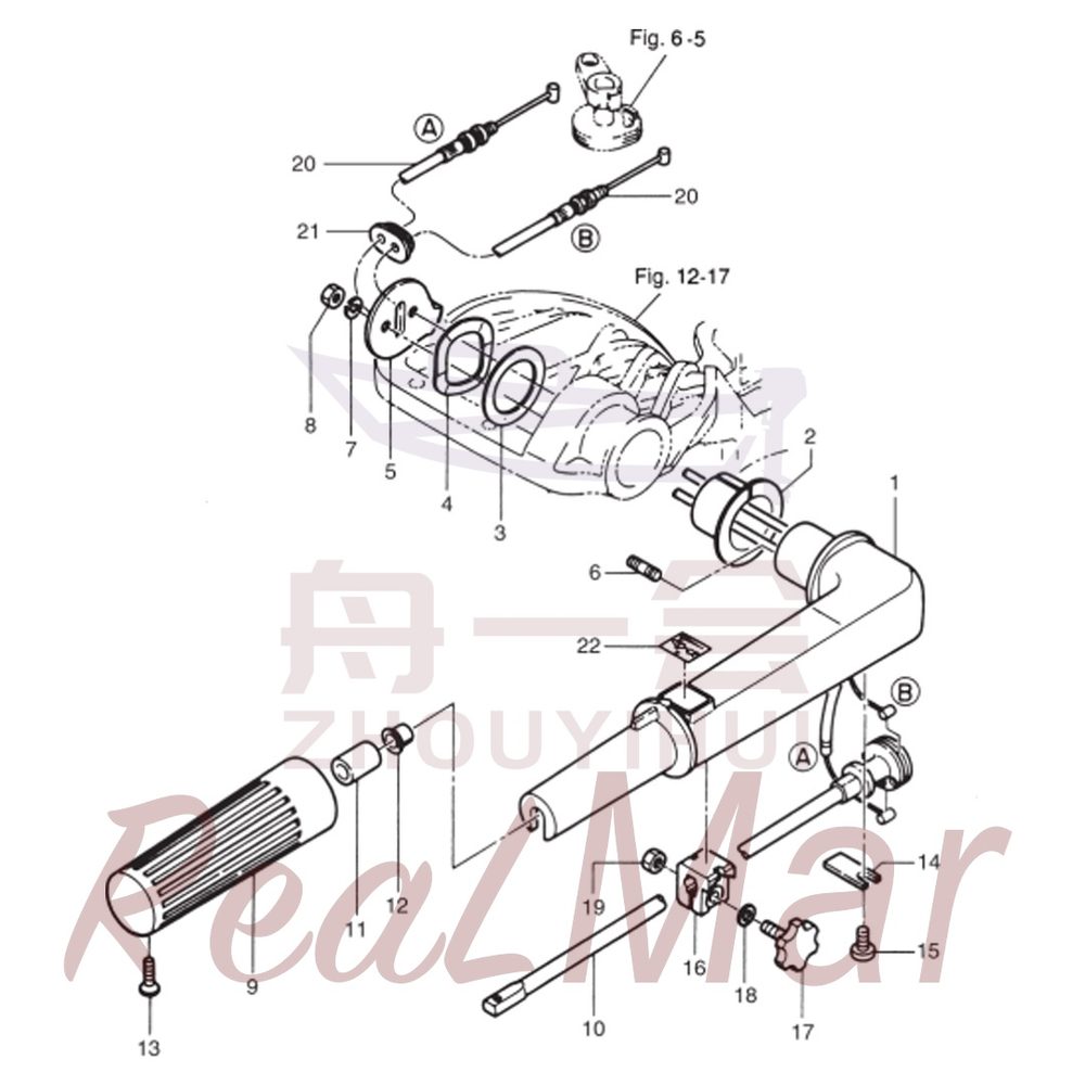 Fig. 7 TILLER HANDLE (MF/EF type) Рис.