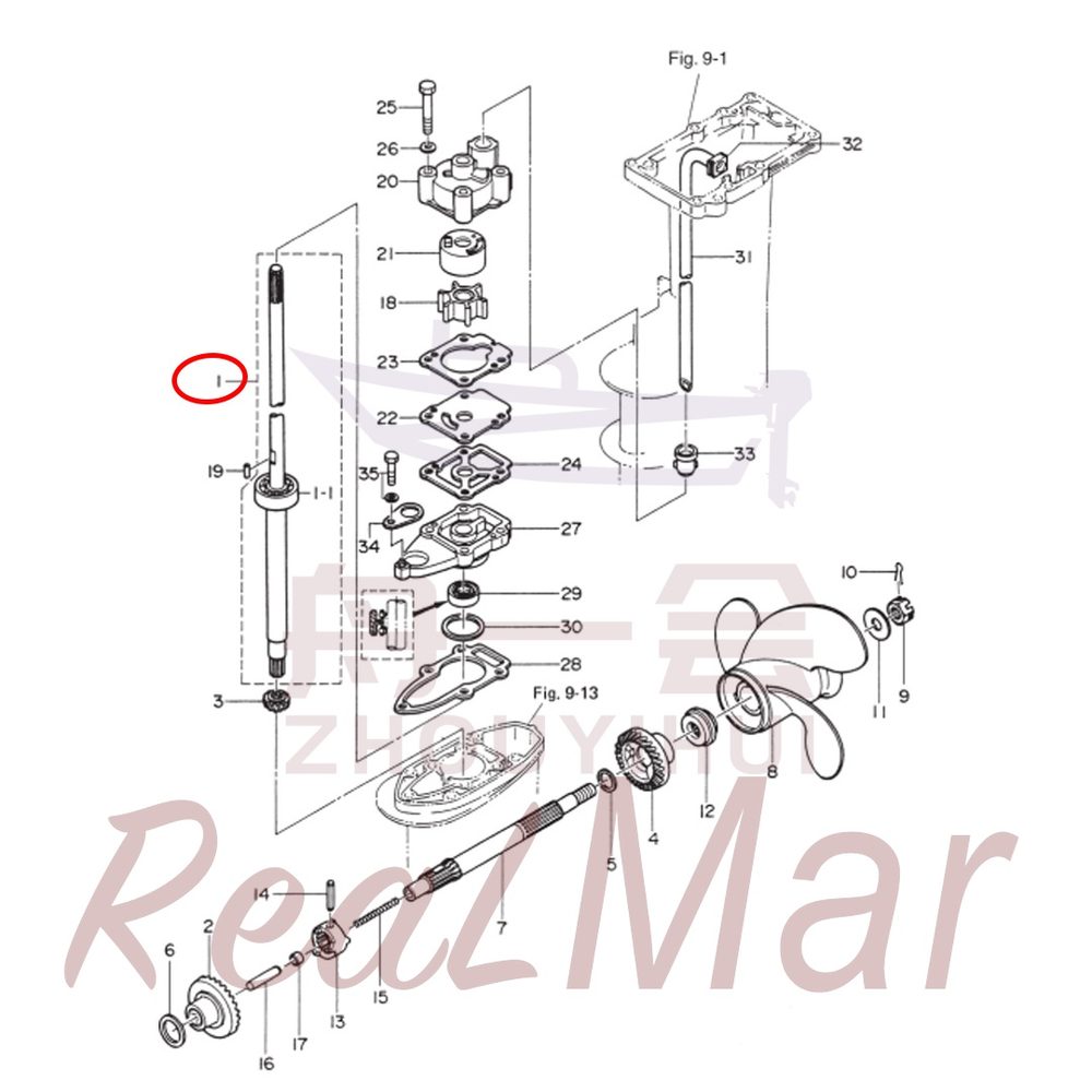 Fig. 10      TRANSMISSION・WATER PUMP 爆炸图