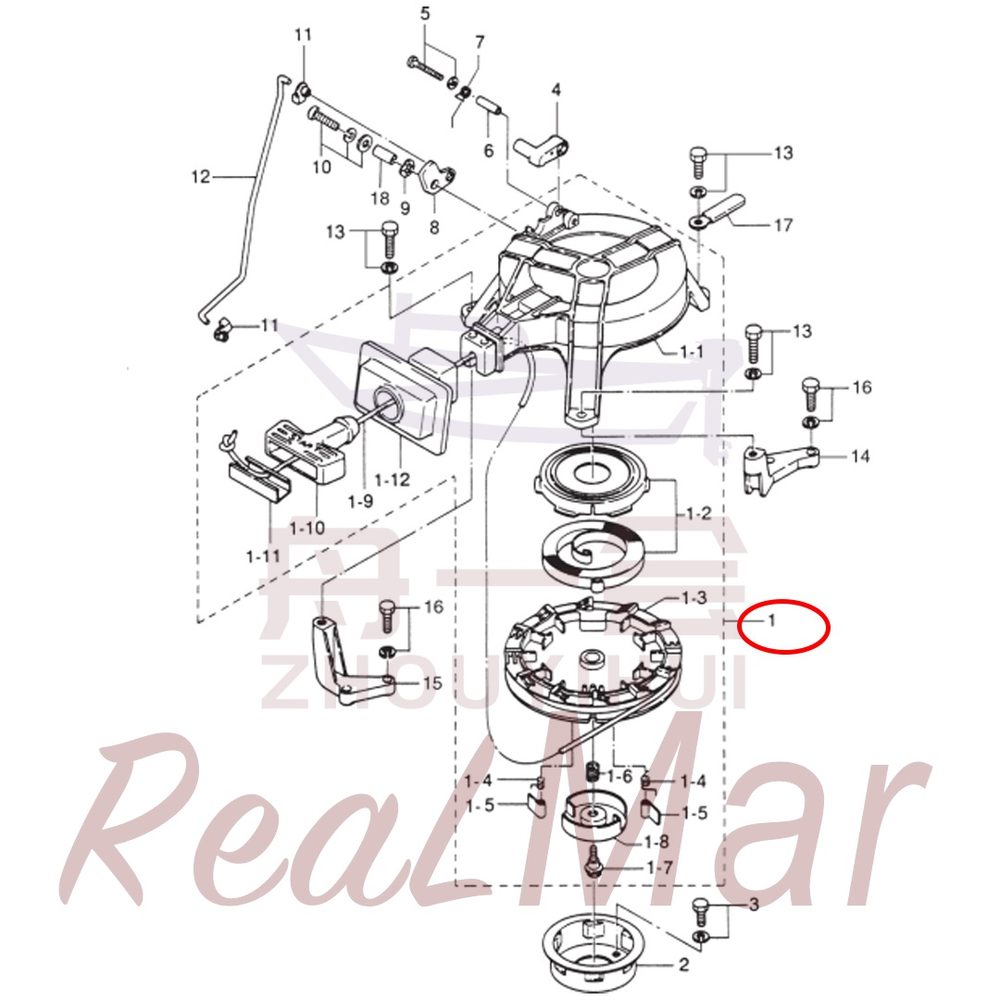 Fig. 8      RECOIL STARTER・STARTER LOCK 爆炸图