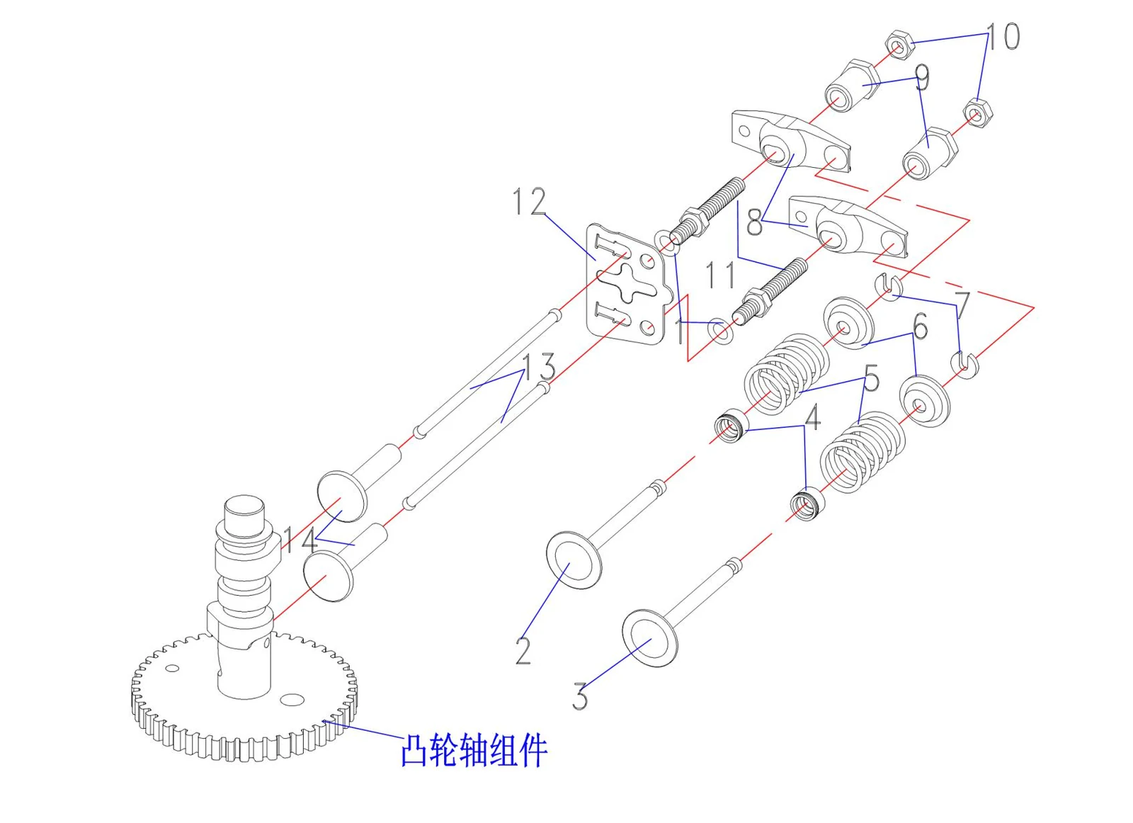 配气机构 爆炸图