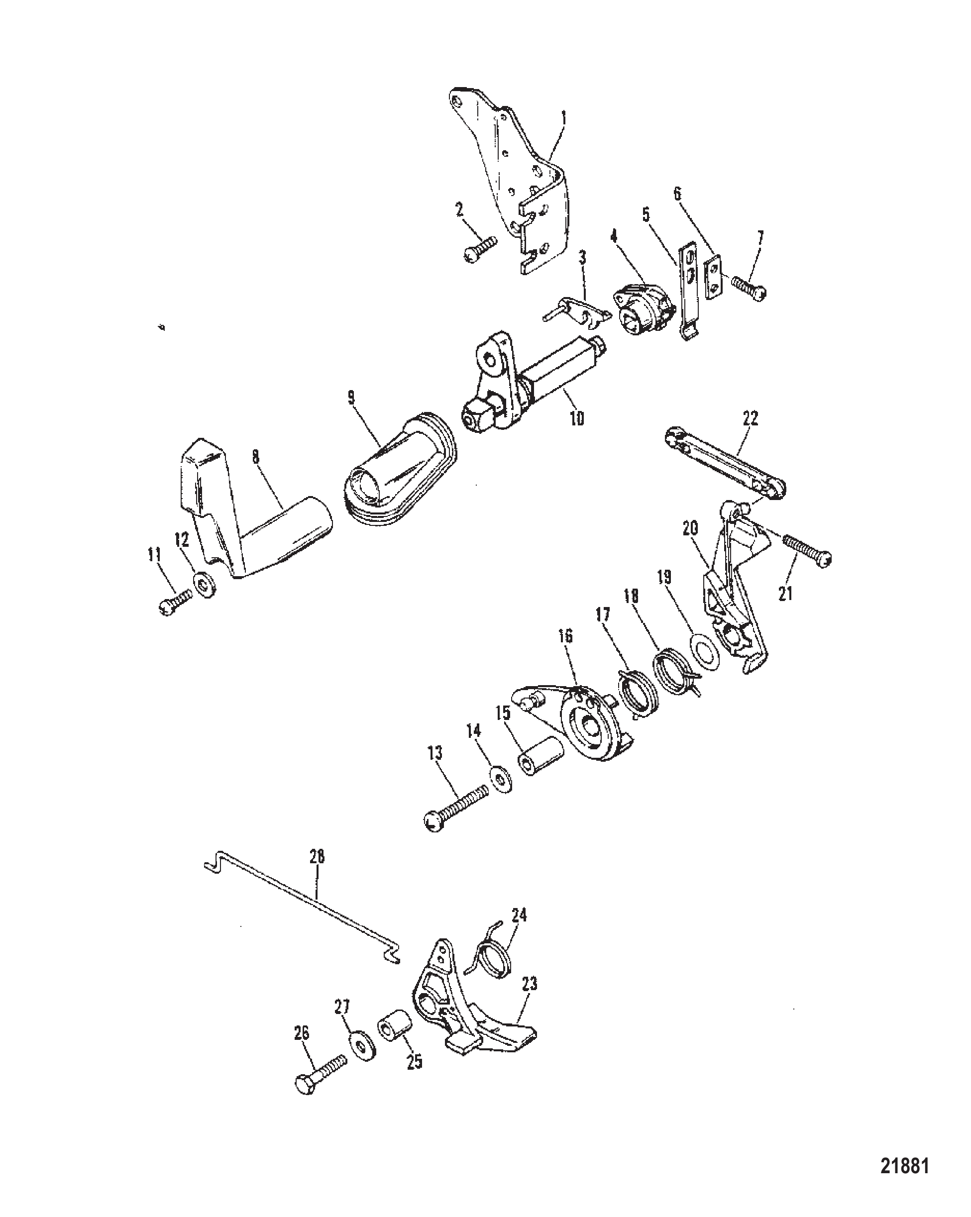 油门与换挡联动装置（SeaPro/Marathon 10） Throttle and Shift Linkage (SeaPro/Marathon 10)