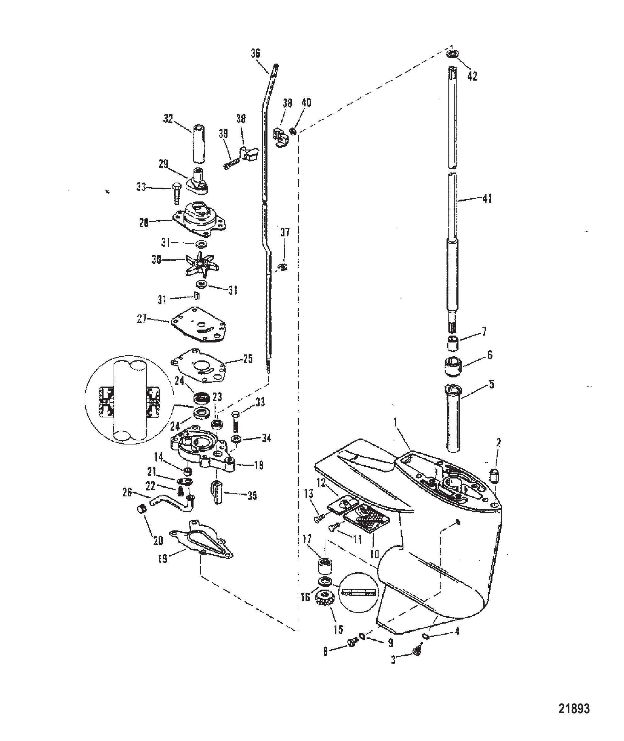 齿轮箱（驱动轴）（2.00:1齿轮比） Gear Housing (Driveshaft)(2.00:1 Gear Ratio)