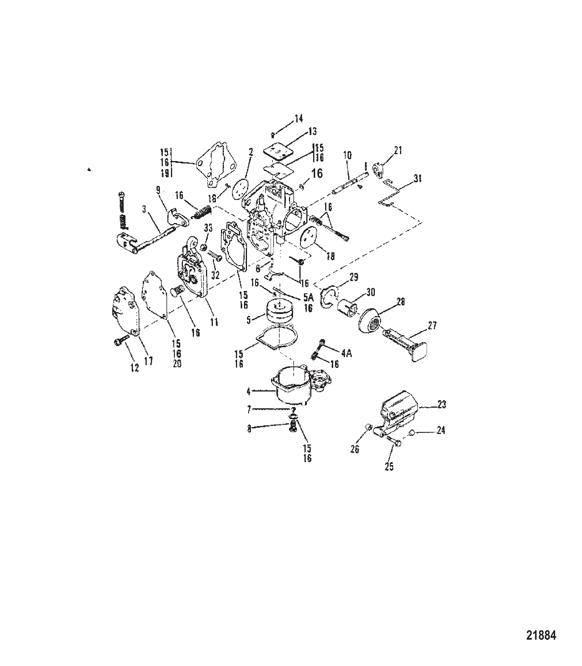 化油器总成（SeaPro/Marathon 10） Carburetor Assembly (SeaPro/Marathon 10)
