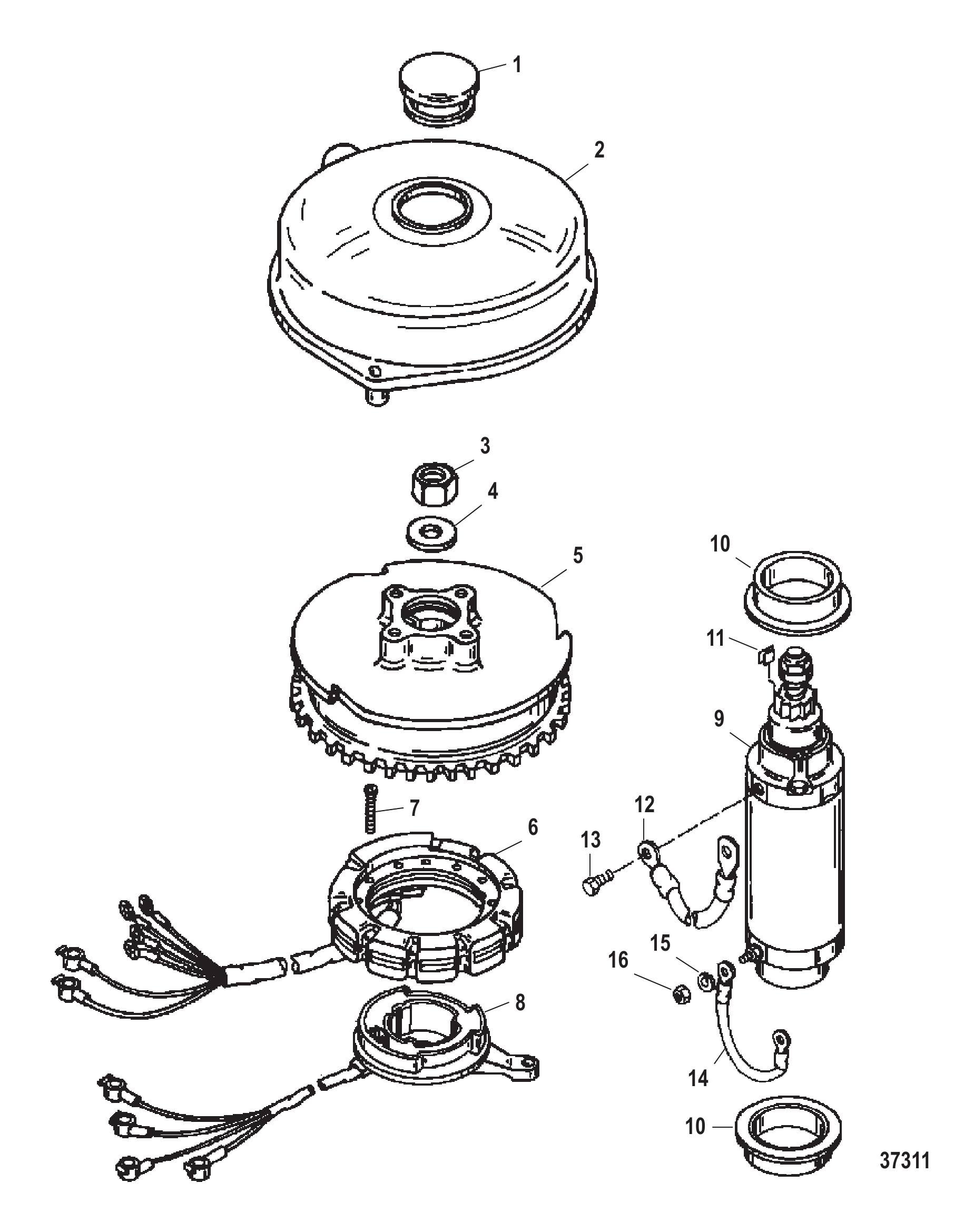 飞轮/启动马达 USA:0G437999/BEL:9926999 及以下 FLYWHEEL/STARTER MOTOR USA:0G437999/BEL:9926999 AND BELOW