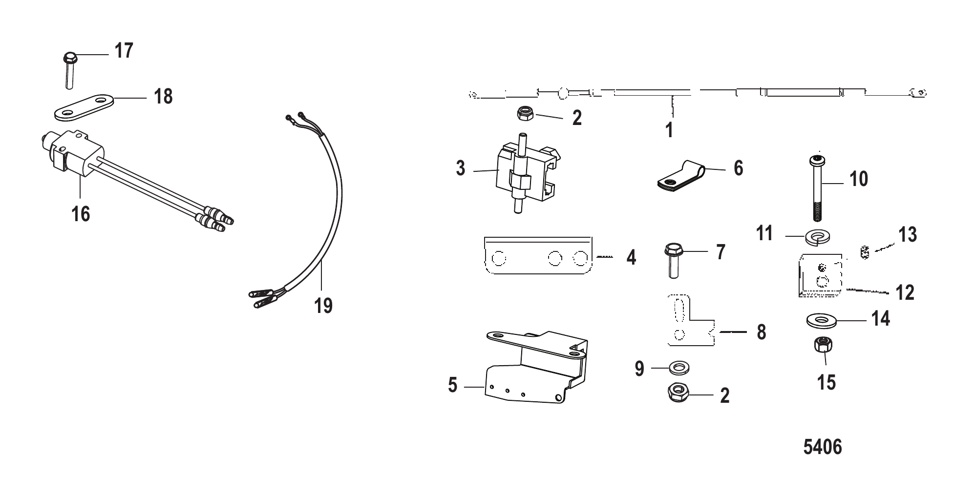 舵柄适配器套件（JET 80） Tiller Handle Adapter Kit (Jet 80)