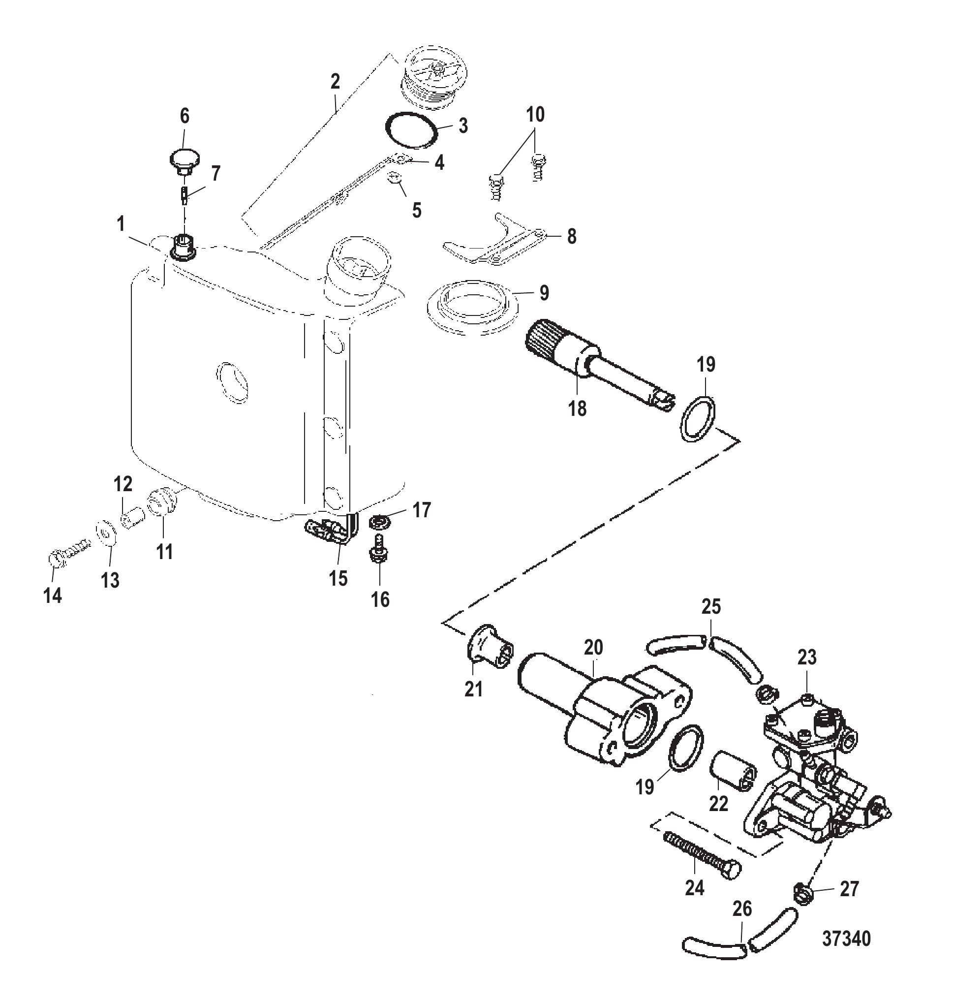 机油喷射系统（USA-0G301751/BEL-9885505及以上） OIL INJECTION (USA-0G301751/BEL-9885505 AND UP)