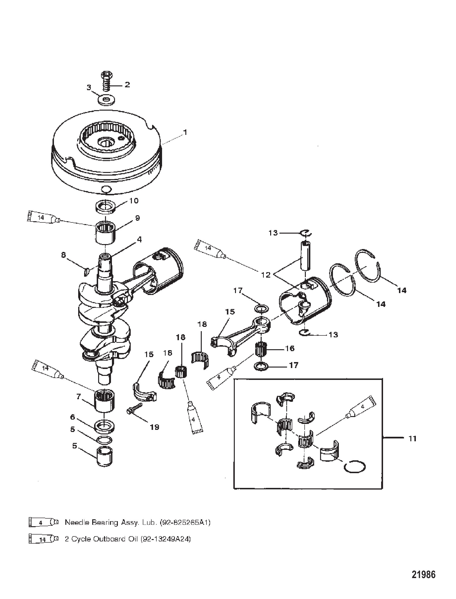 曲轴、活塞与飞轮 Crankshaft, Pistons and Flywheel