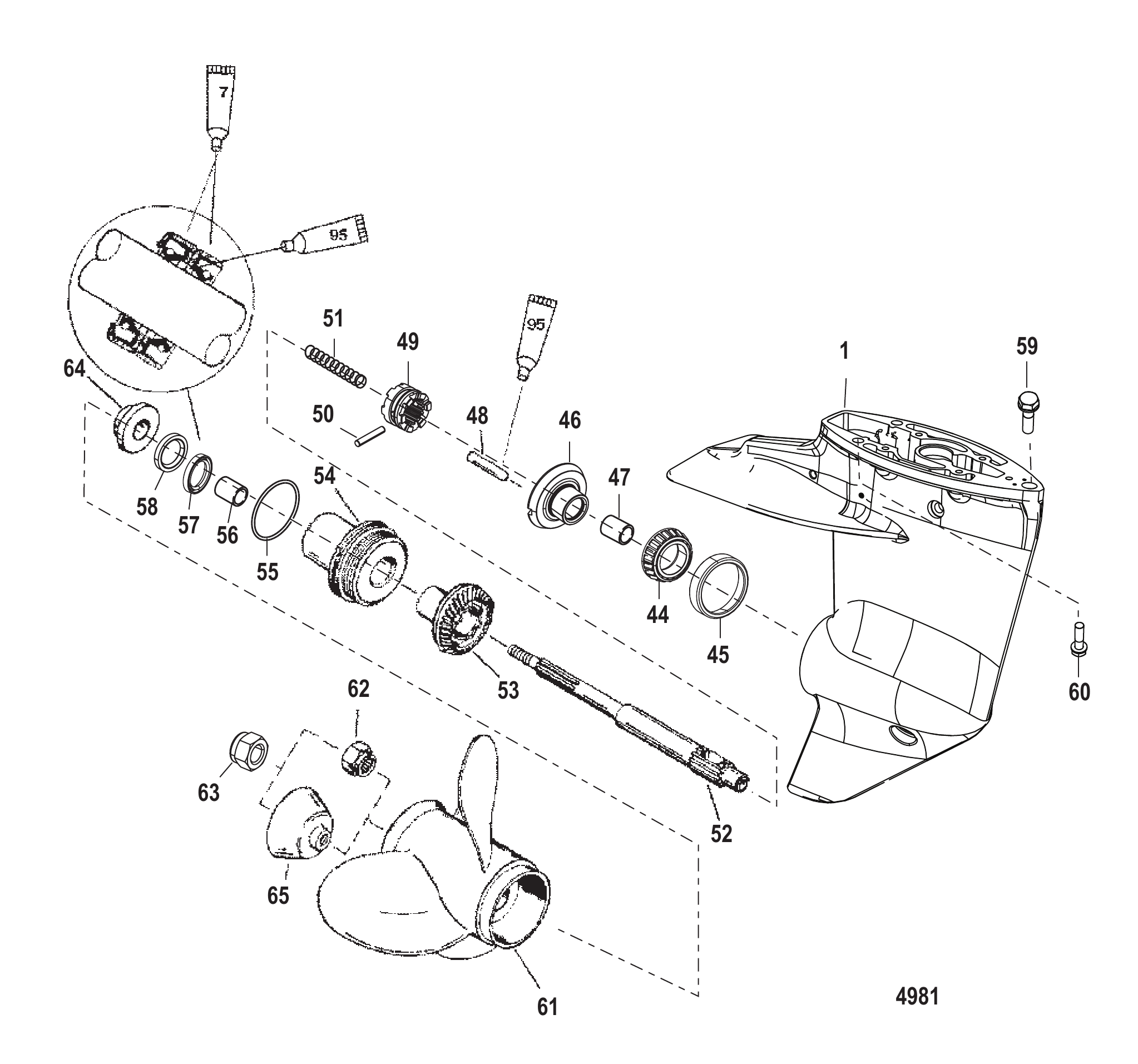 Gear Housing Propeller Shaft - 2.00:1 Gear Ratio