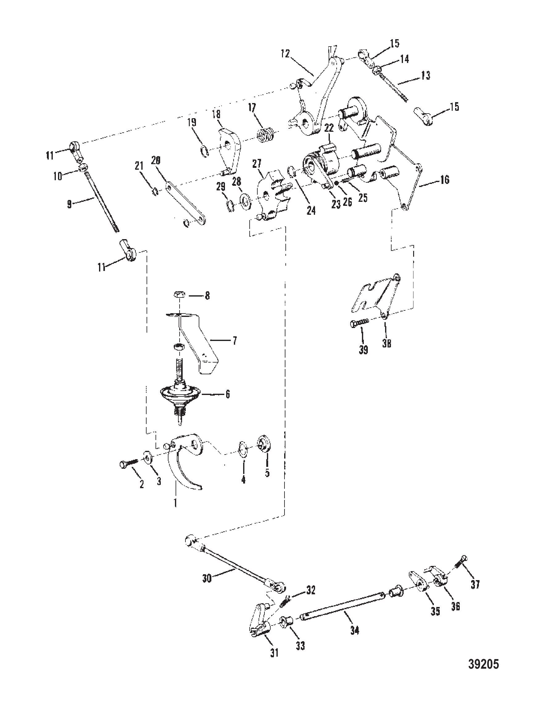 油门和换挡联动装置（手动） THROTTLE AND SHIFT LINKAGE (MANUAL)