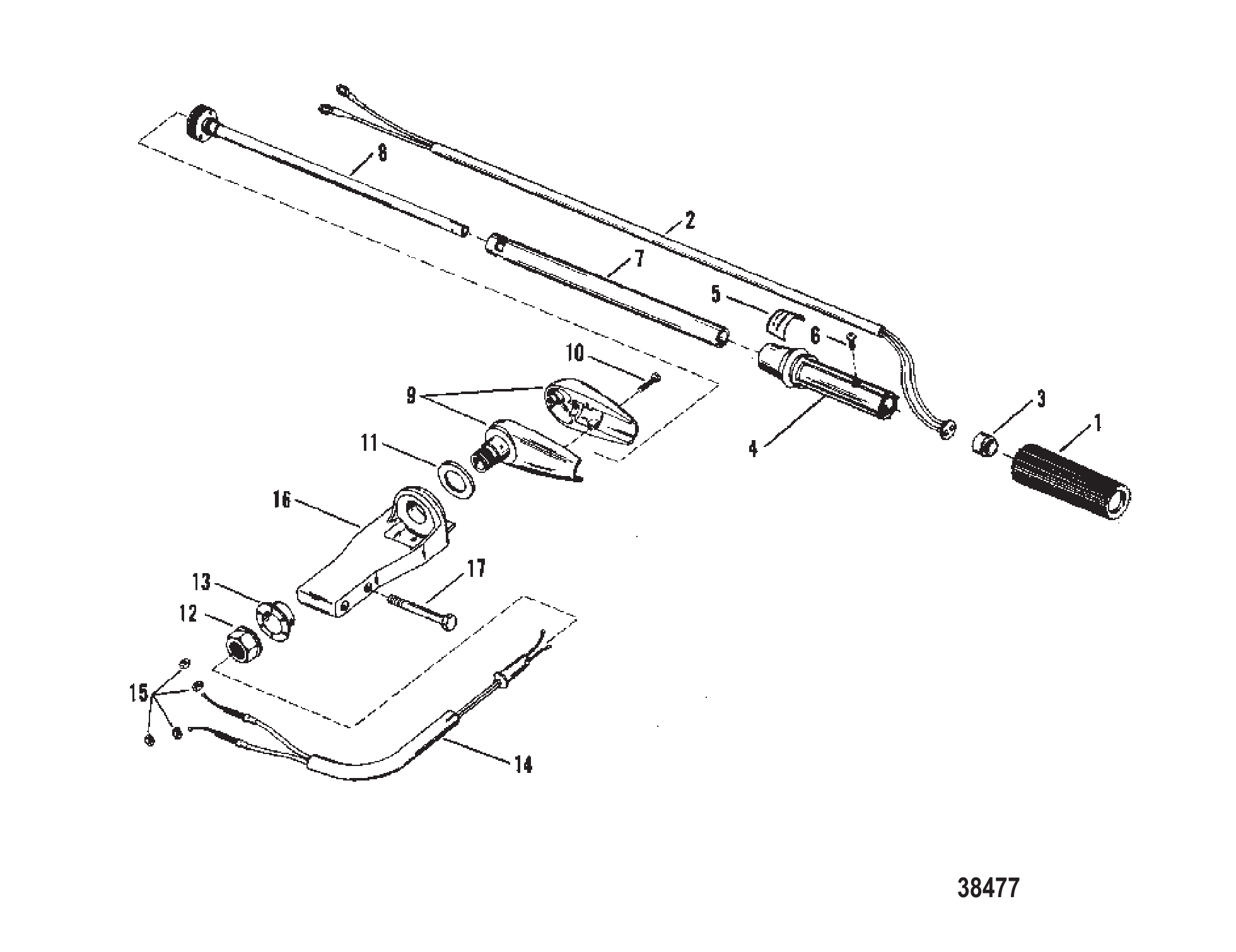 转向手柄总成（Mercury）（手动） STEERING HANDLE ASSEMBLY (MERCURY) (MANUAL)