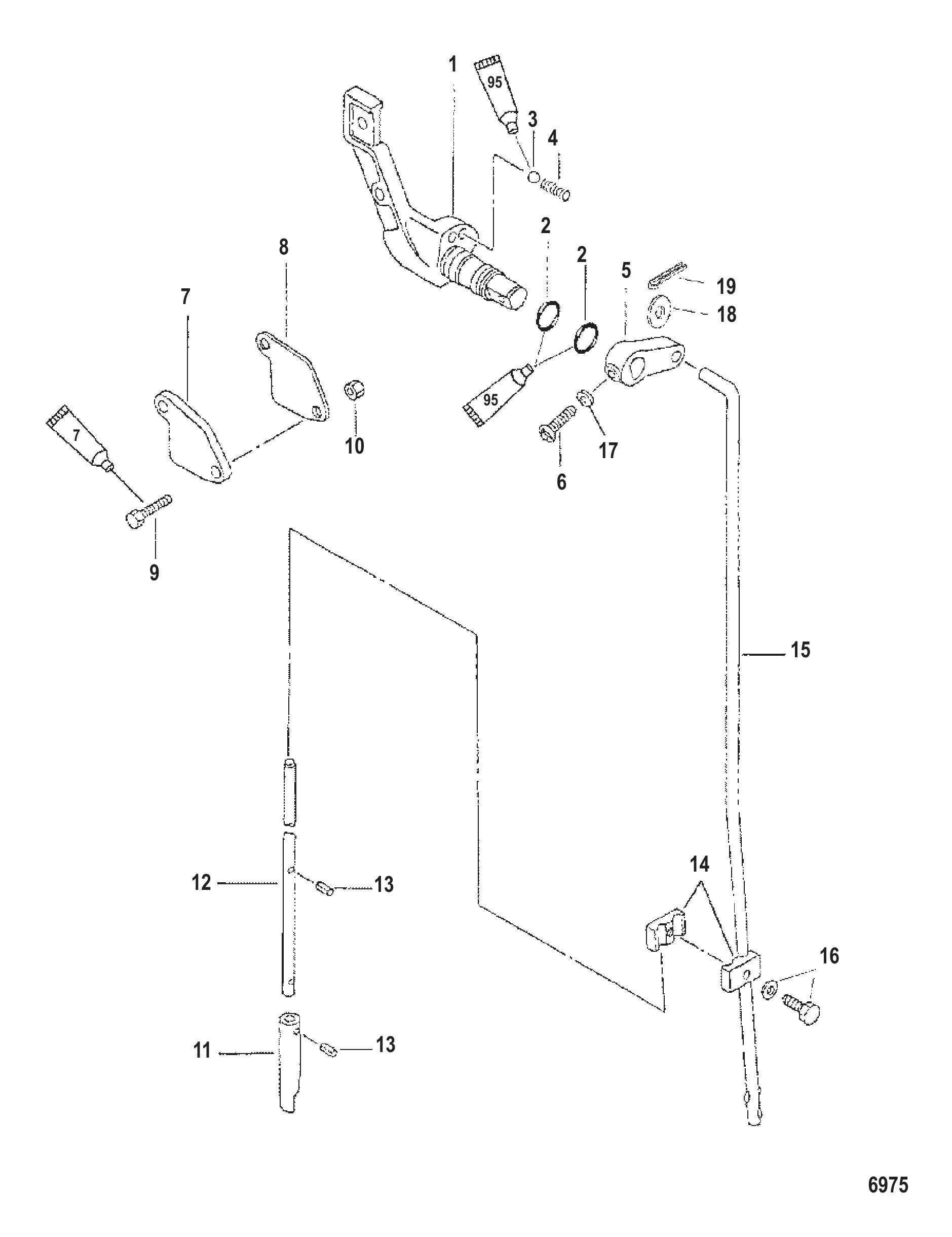 换挡联动装置 3.3马力 Shift Linkage 3.3 Horsepower