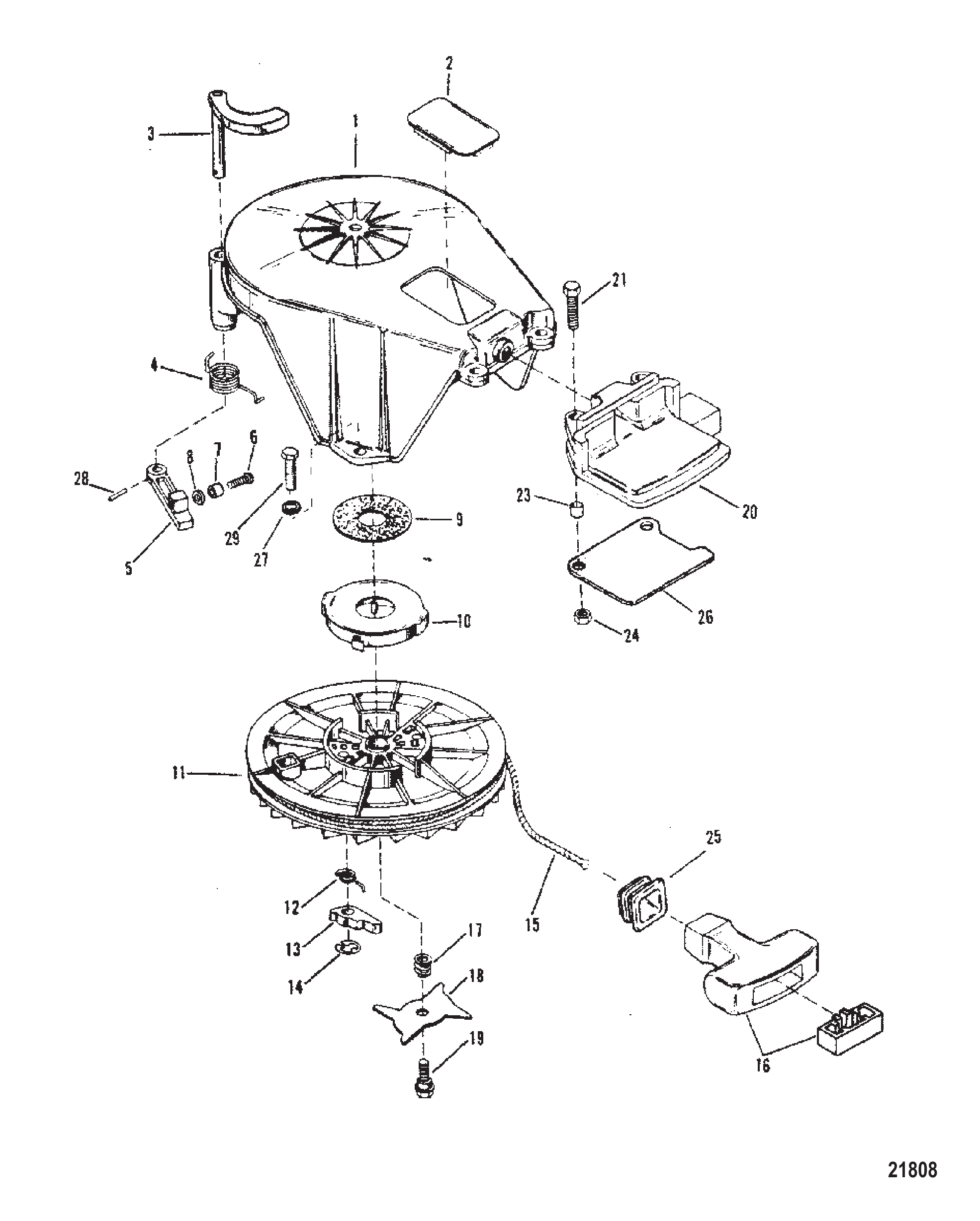 反冲启动器总成（手动） Recoil Starter Assembly (MANUAL)