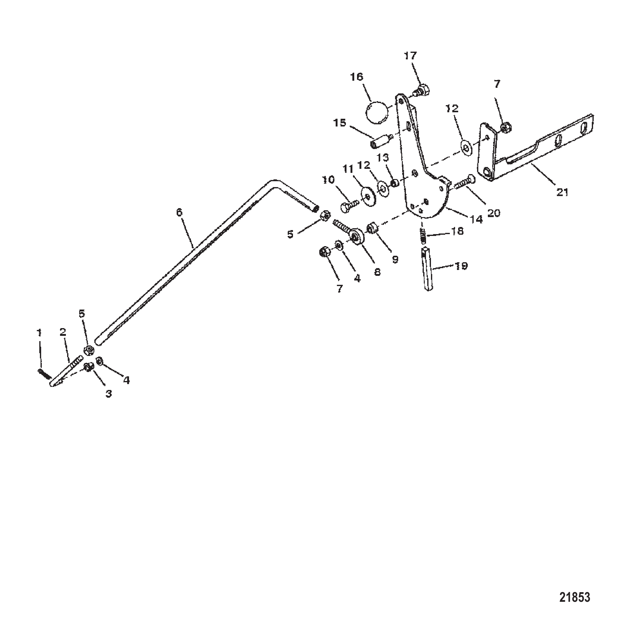 喷水推进联动装置（序列号 0G157845 及以下） Jet Linkage (S/N 0G157845 & Below)
