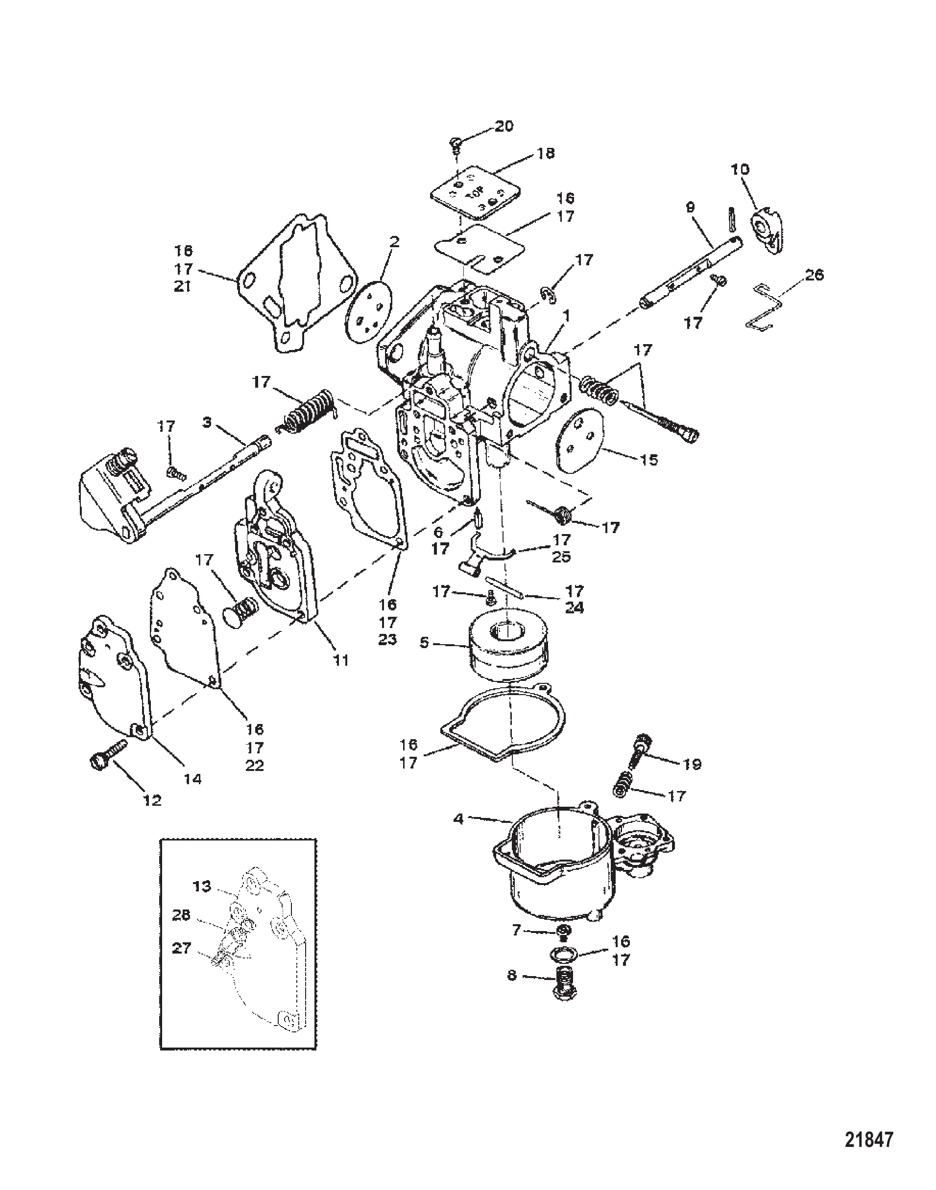 化油器（SeaPro/Marathon 15/25 & Super 15） Carburetor (SeaPro/Marathon 15/25 & Super 15)