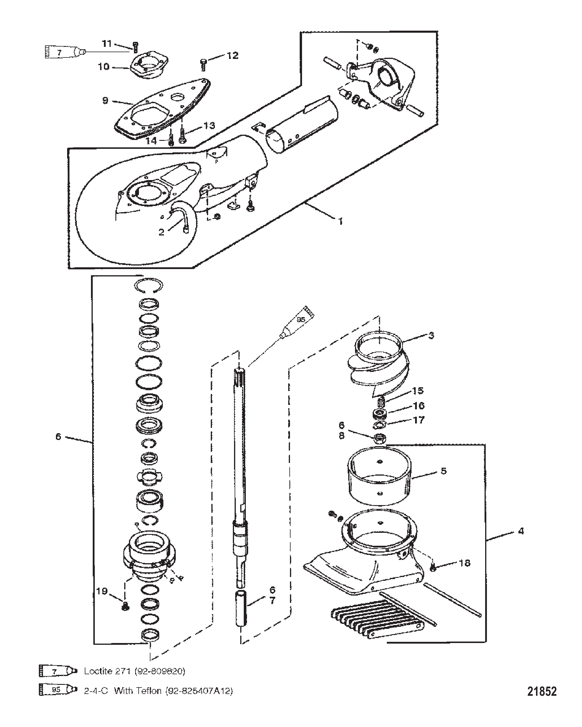 喷水推进泵总成（序列号 0G157845 及以下） Jet Pump Assembly (S/N 0G157845 & Below)