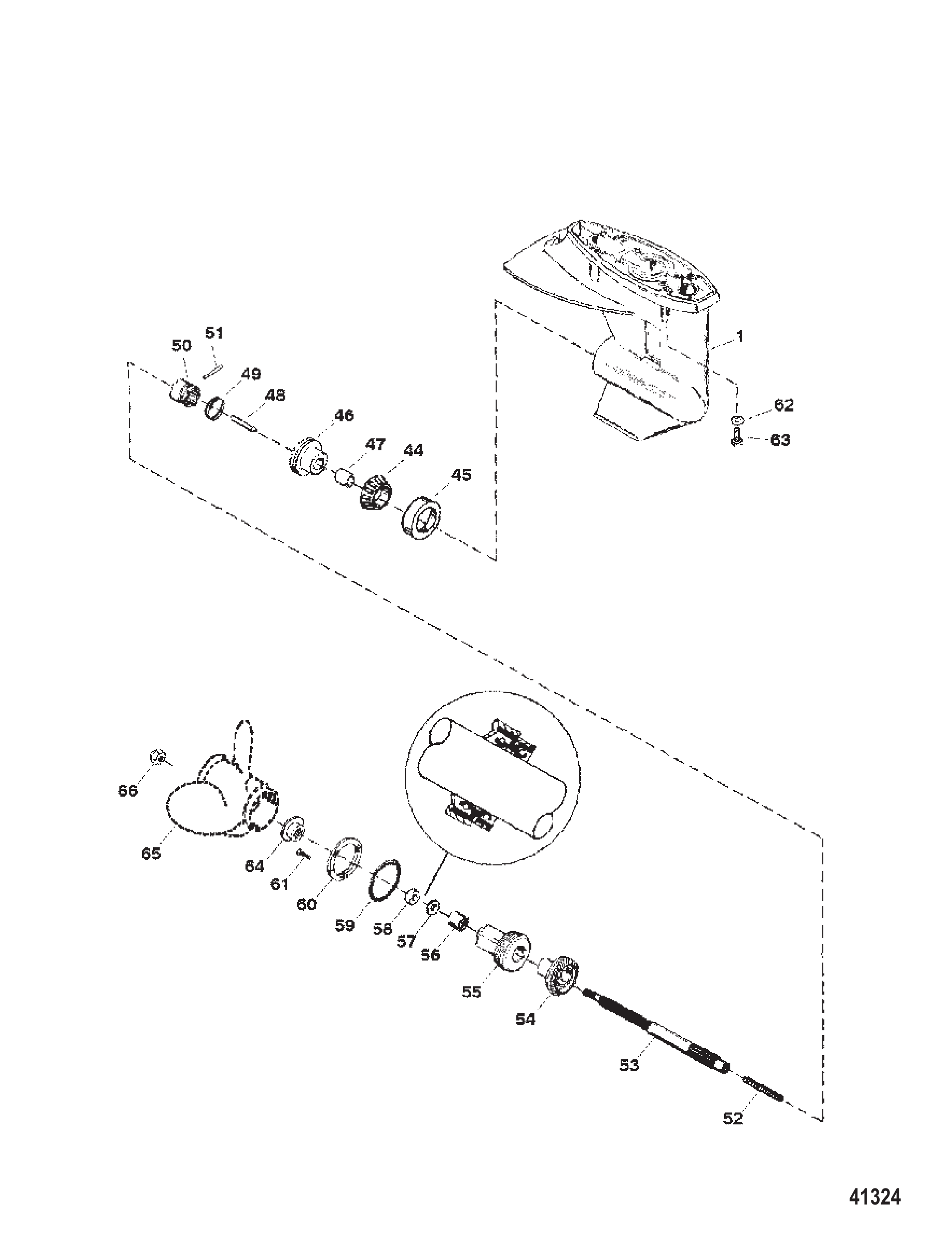 齿轮箱总成(螺旋桨轴) GEAR HOUSING ASSEMBLY (PROPELLER SHAFT)