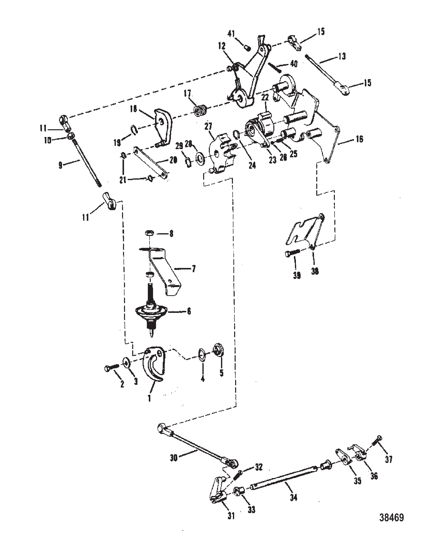 油门和换挡联动装置（Mercury）（手动） THROTTLE AND SHIFT LINKAGE (MERCURY)(MANUAL)
