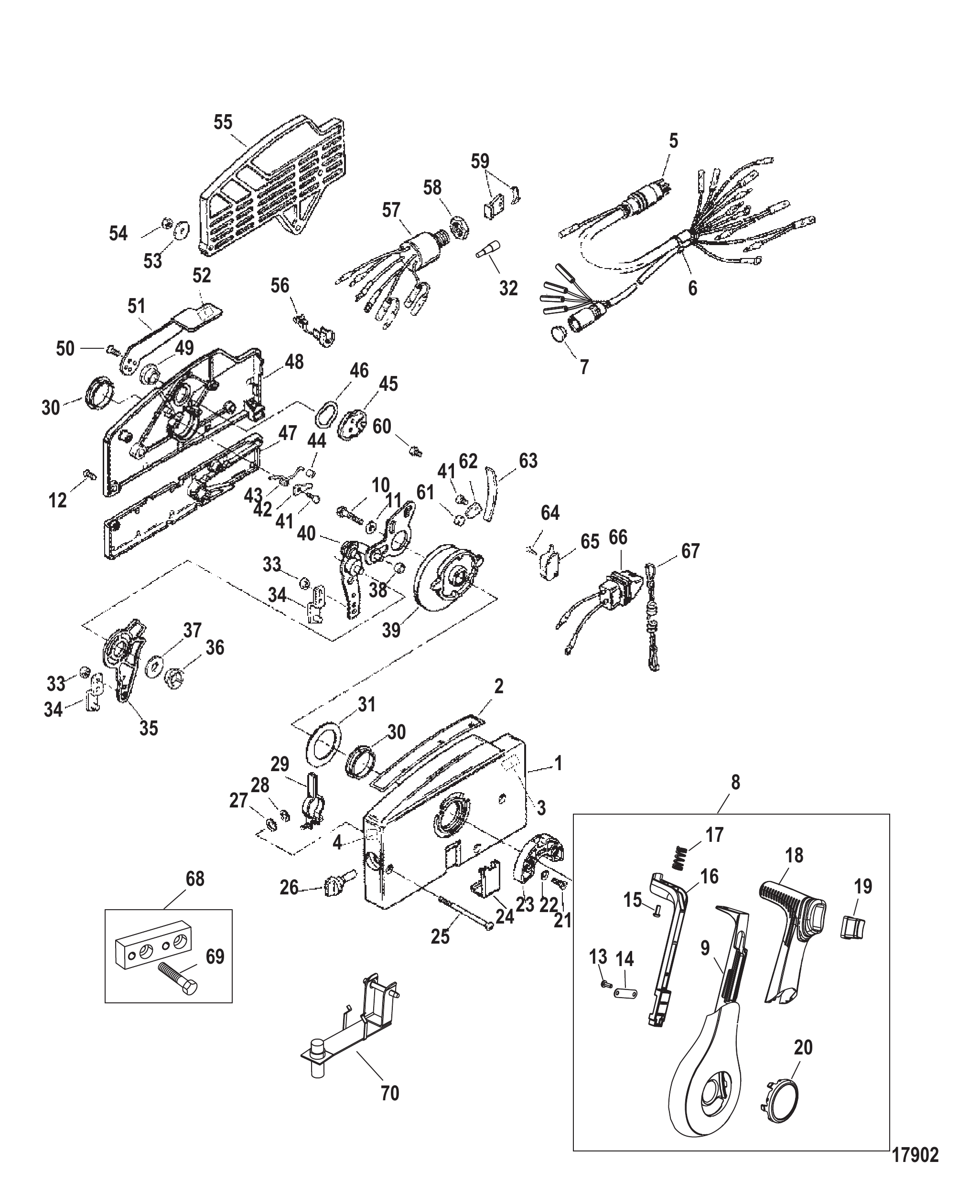 遥控装置-4000侧装（非动力升降） Remote Control-4000 Side Mount (Non Power Trim)