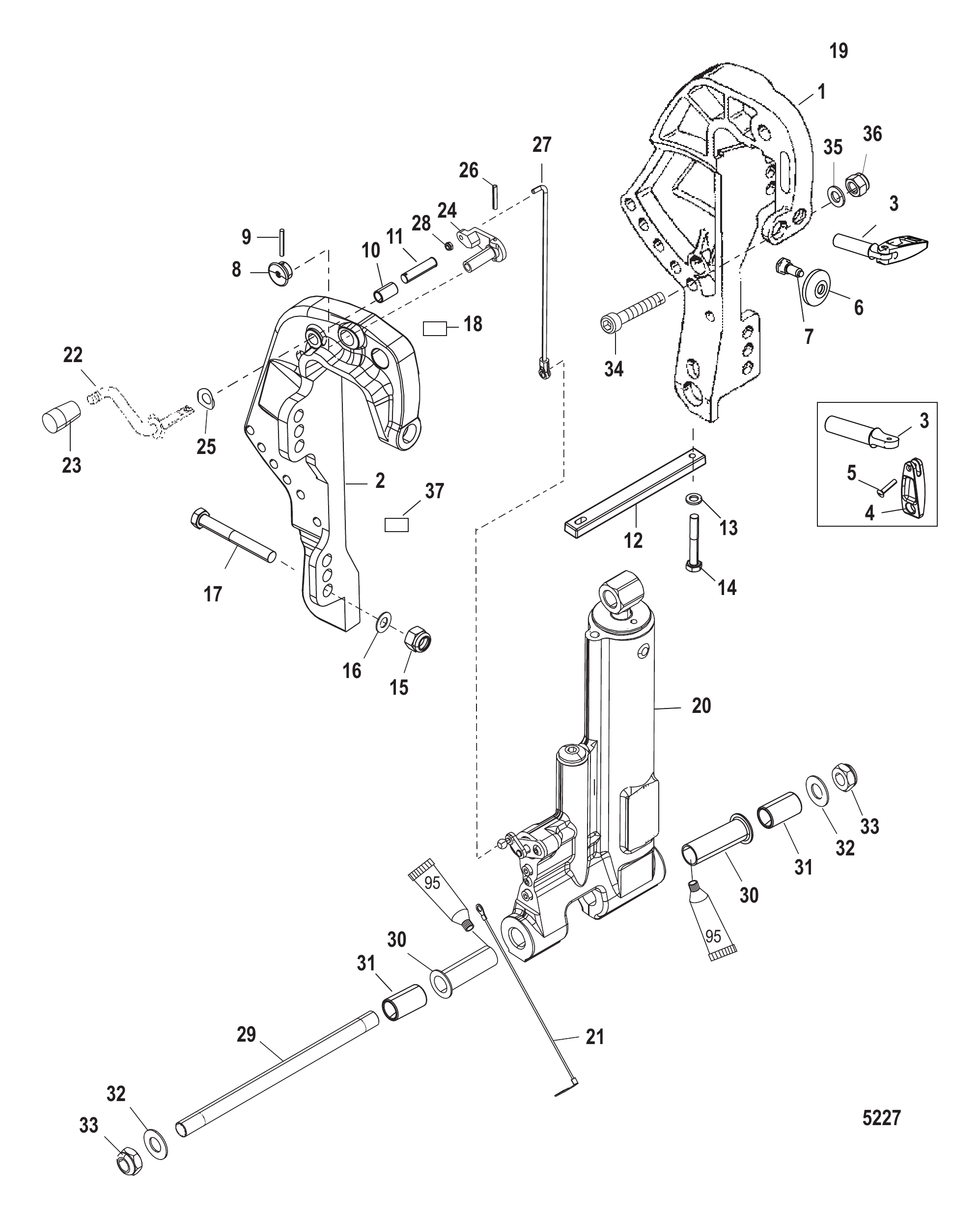 夹紧支架(气体辅助调整) Clamp Bracket (Gas Assist Trim)
