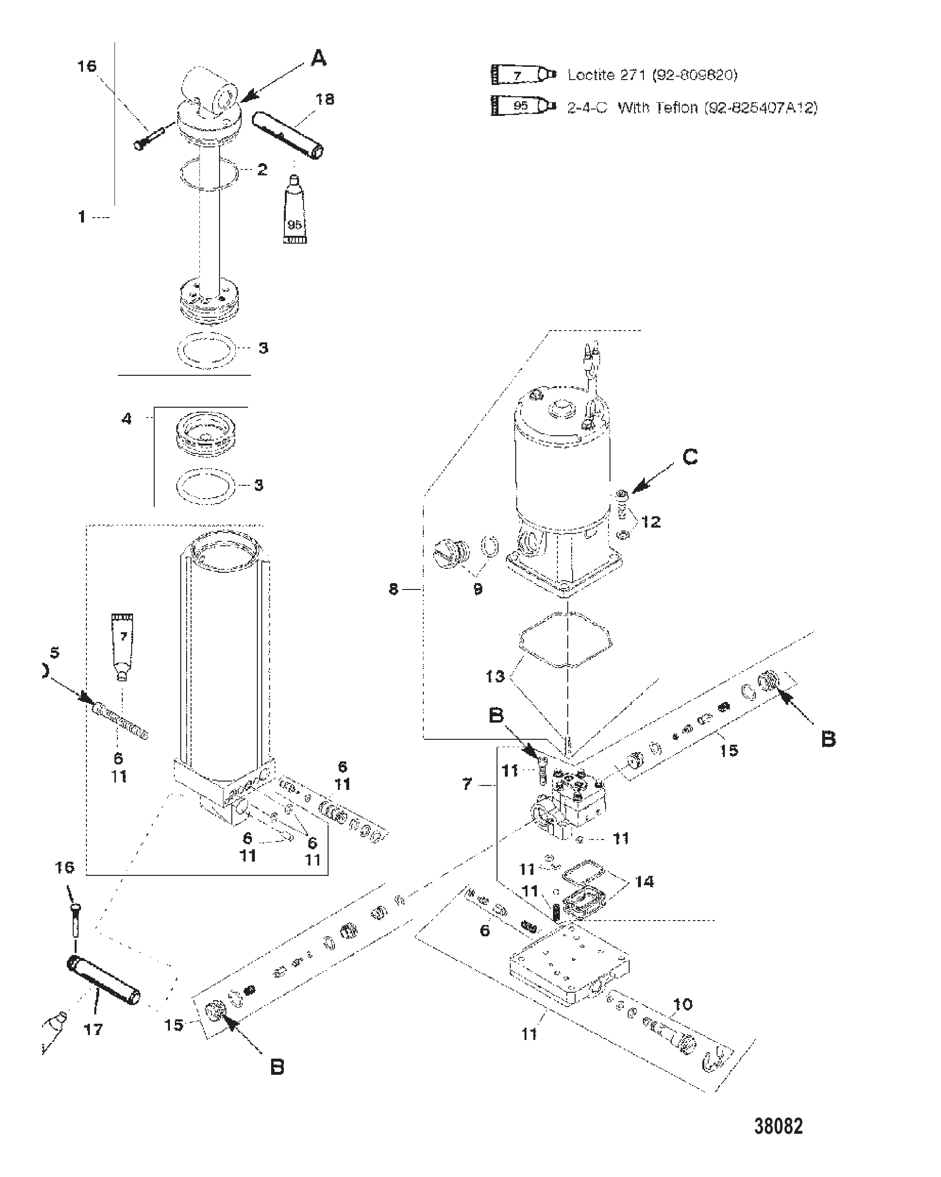 动力升降(序列号0G357070及以上)(黄色注油塞) POWER TRIM (S/N-0G357070 and UP)(YELLOW FILL PLUG)