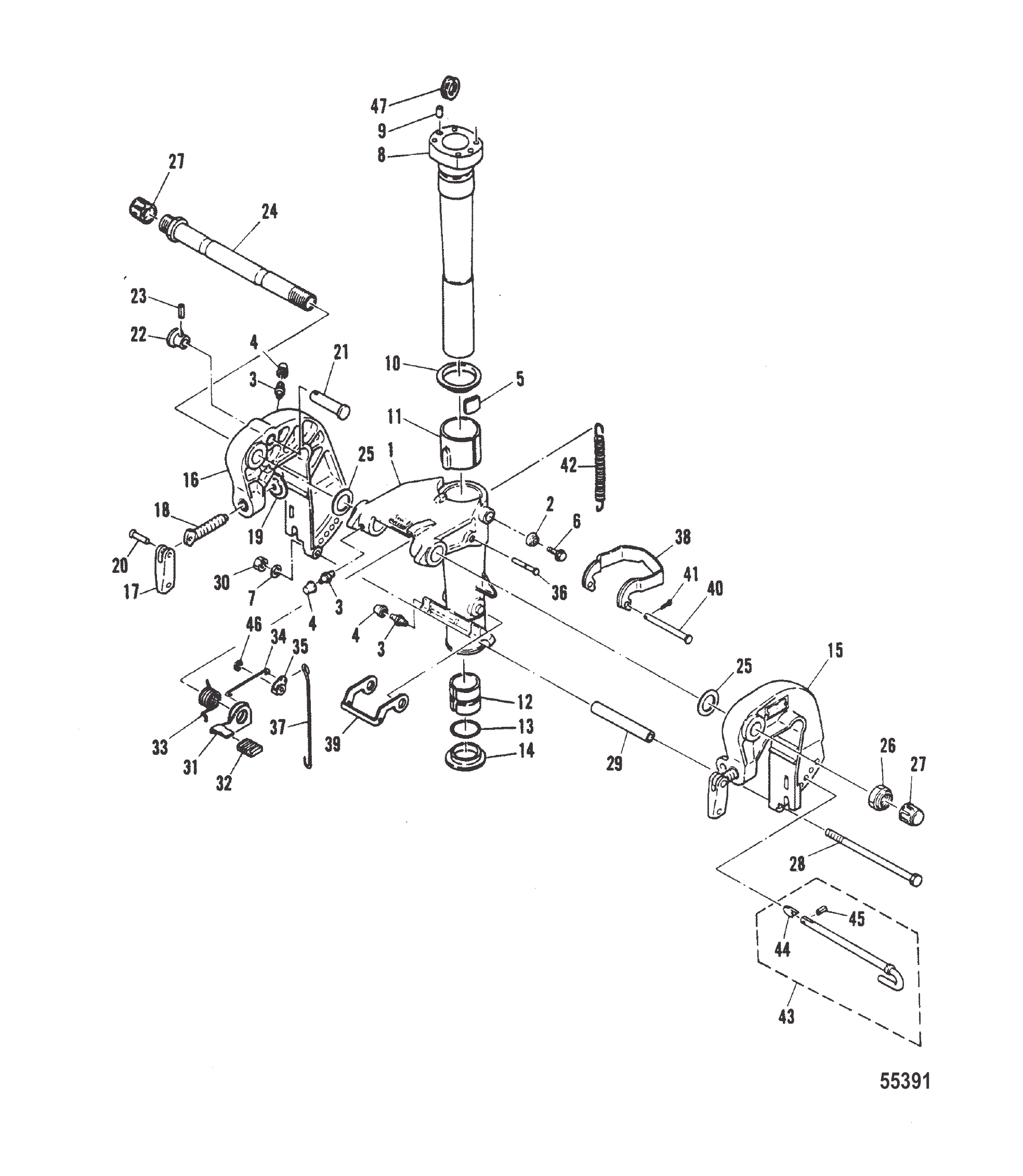 夹紧和旋转支架/倒挡锁 CLAMP AND SWIVEL BRACKET/REVERSE LOCK