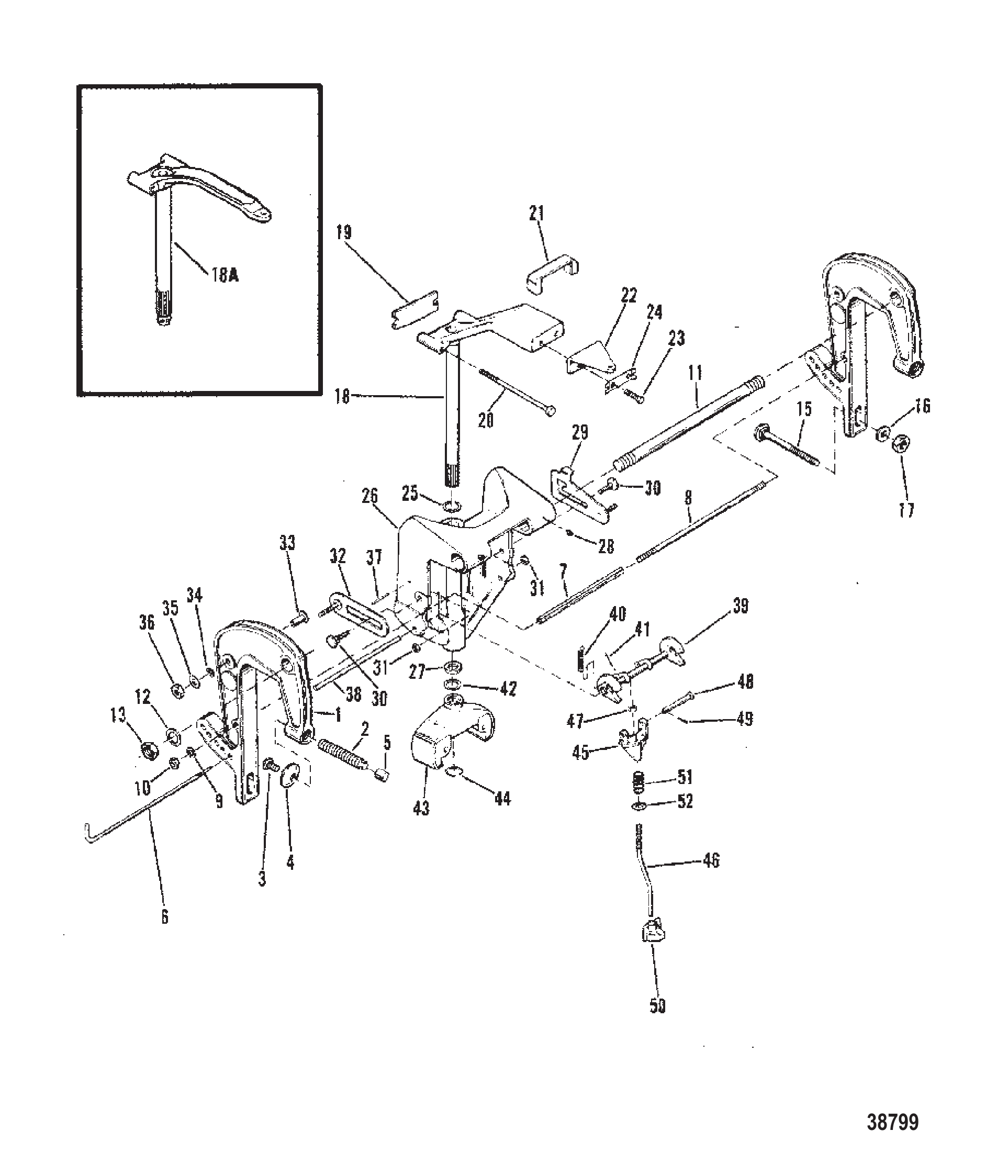 夹紧与旋转支架(非动力升降) CLAMP AND SWIVEL BRACKET (NON POWER TRIM)