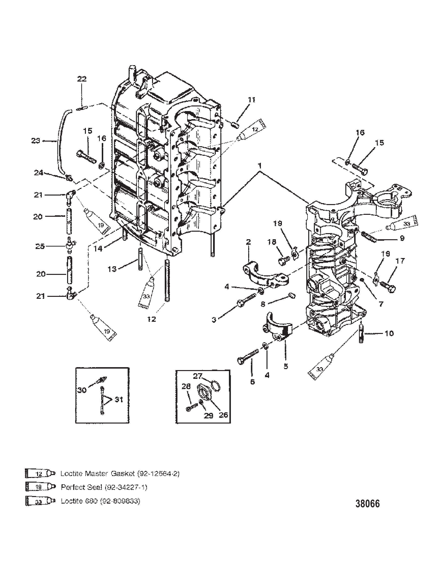 CYLINDER BLOCK AND CRANKCASE ASSEMBLY
