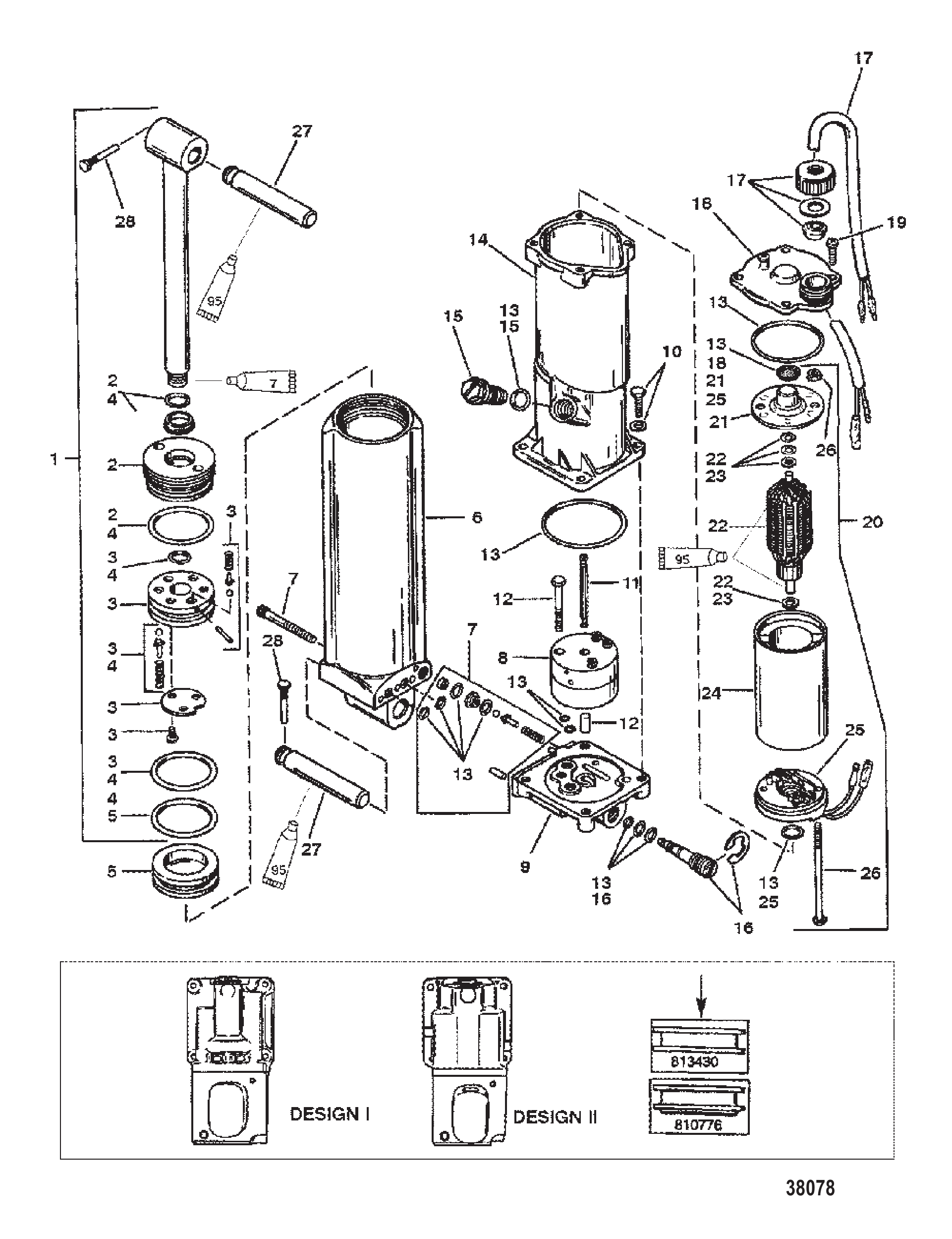 动力升降-长轴(序列号0C159200至0D181999) POWER TRIM-LONG SHAFT (S/N-0C159200 THRU 0D181999)
