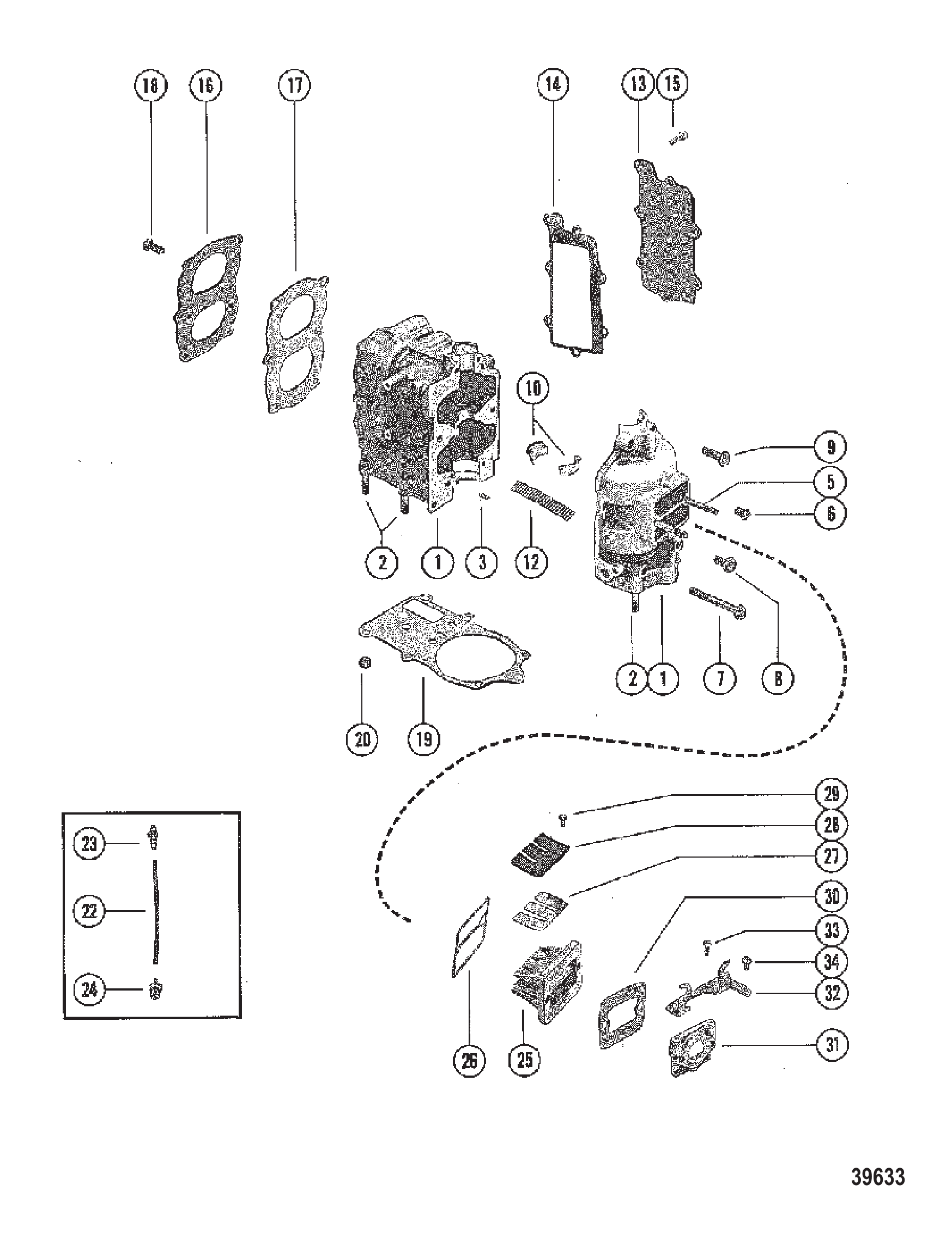CYLINDER BLOCK AND CRANKCASE ASSEMBLY