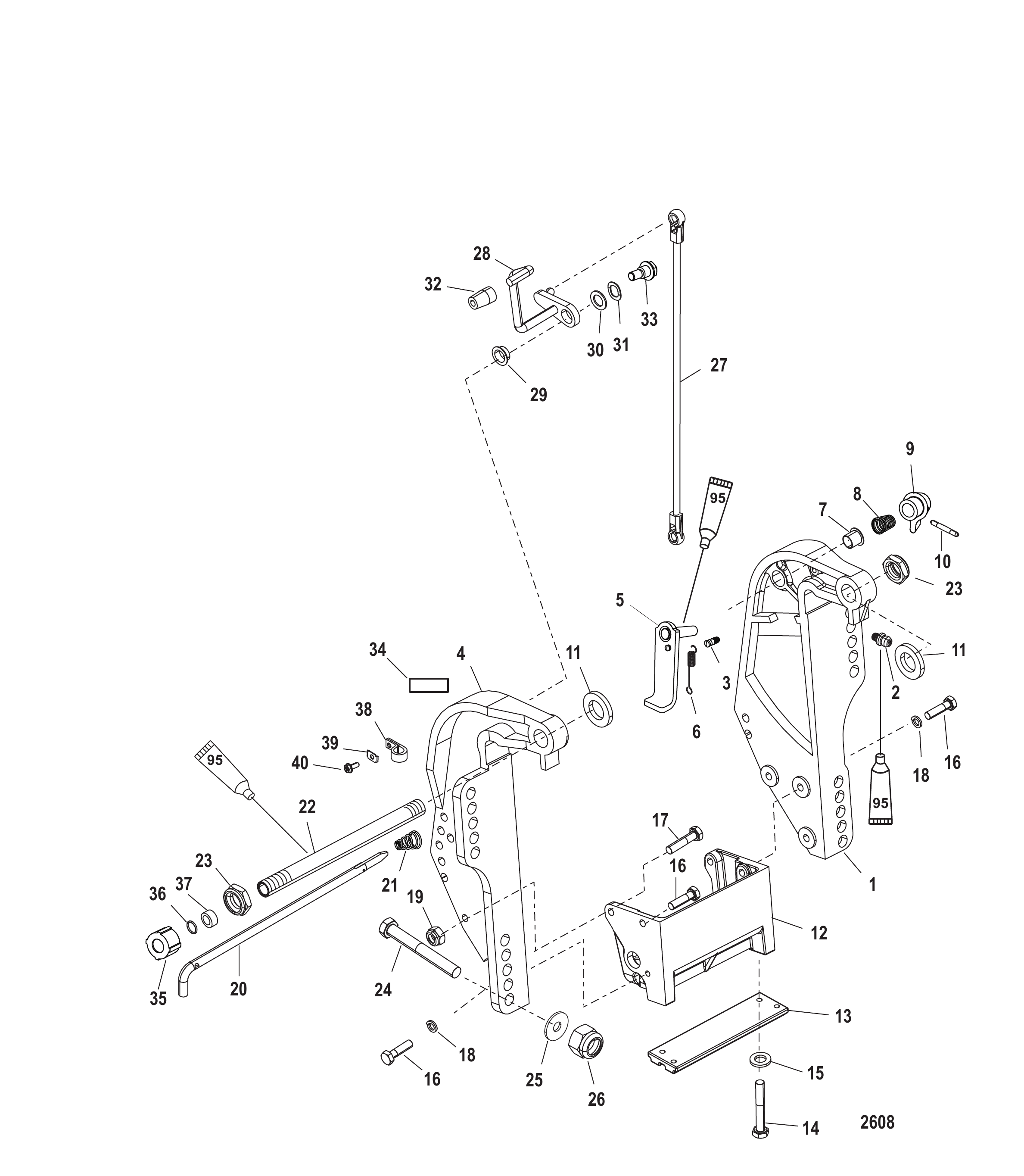 艉板支架(电动) Transom Bracket (Electric)