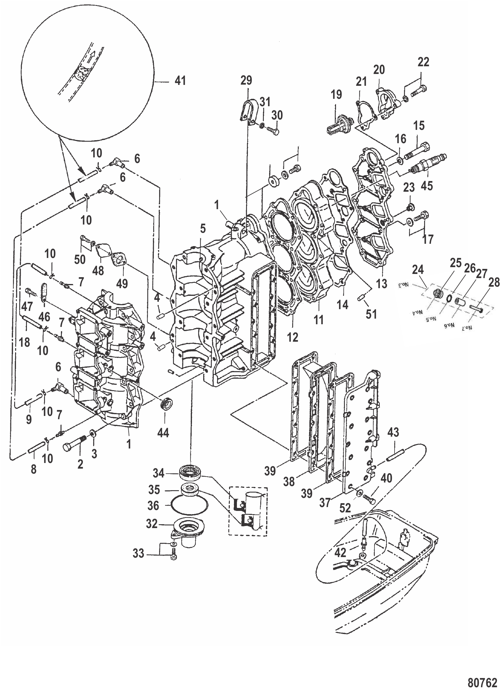 气缸体序列号0N495905及以上 Cylinder Block Serial 0N495905 and Up