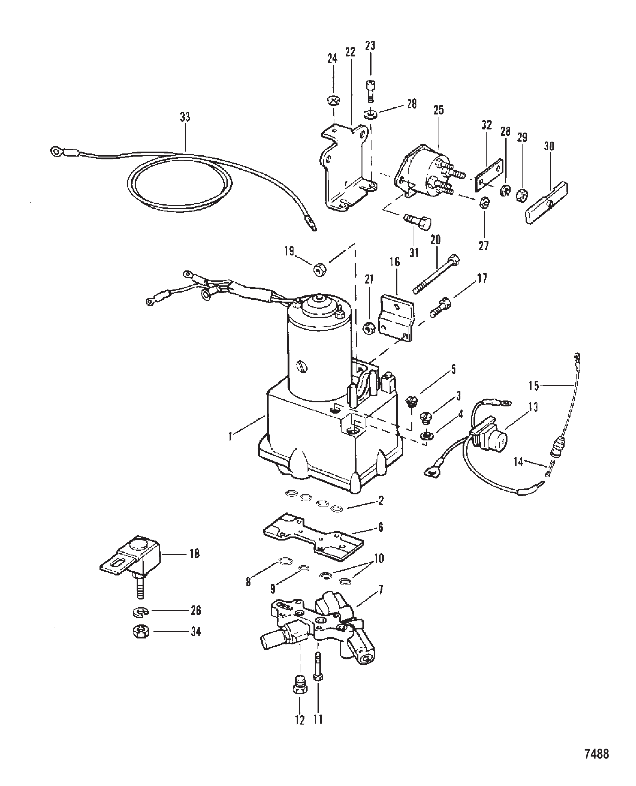 动力升降组件(电动手柄) Power Trim Components (Electric Handle)