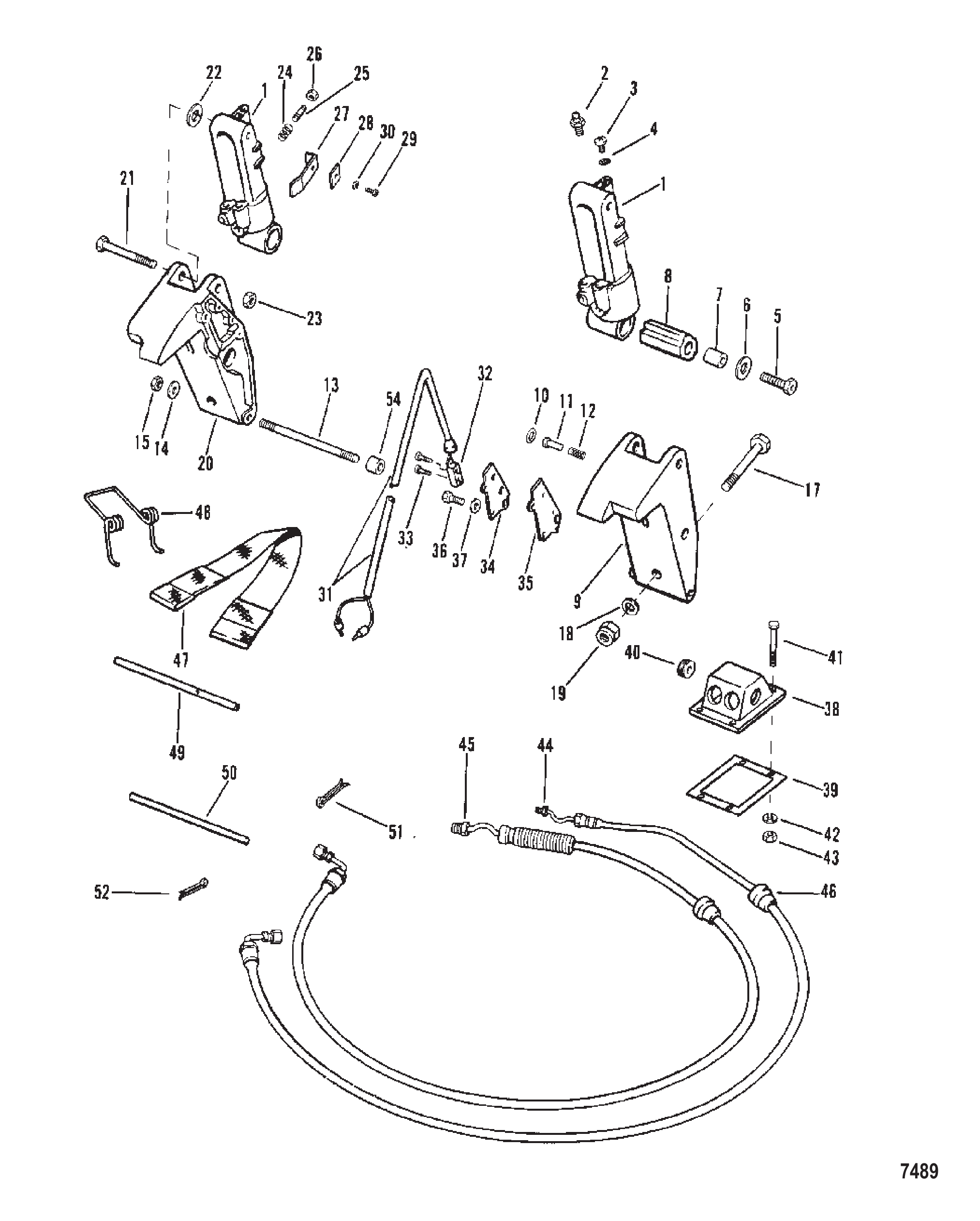 升降油缸与软管(电动手柄) Trim Cylinders and Hoses (Electric Handle)