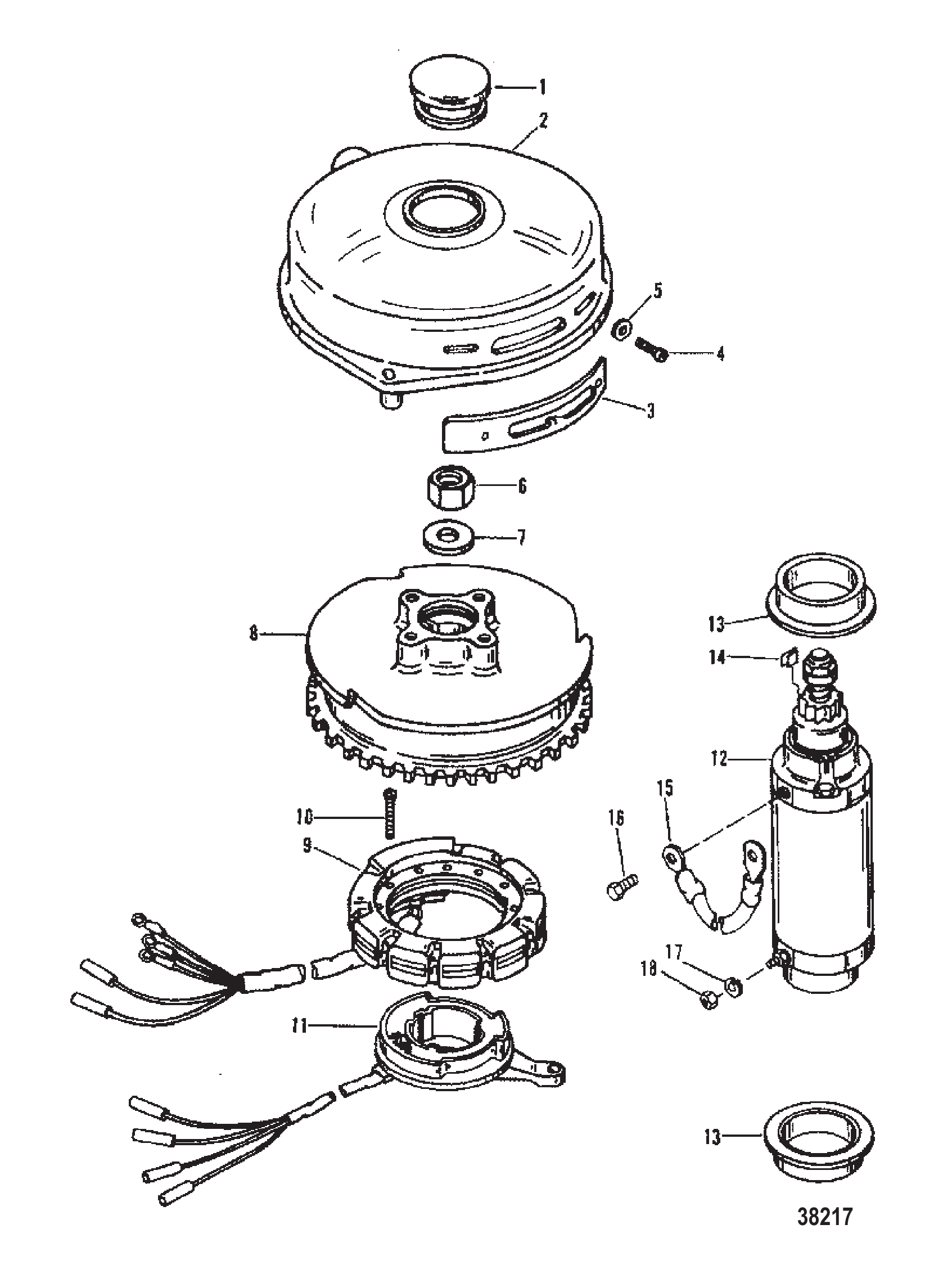 飞轮与启动电机(50/60) FLYWHEEL AND STARTER MOTOR (50/60)