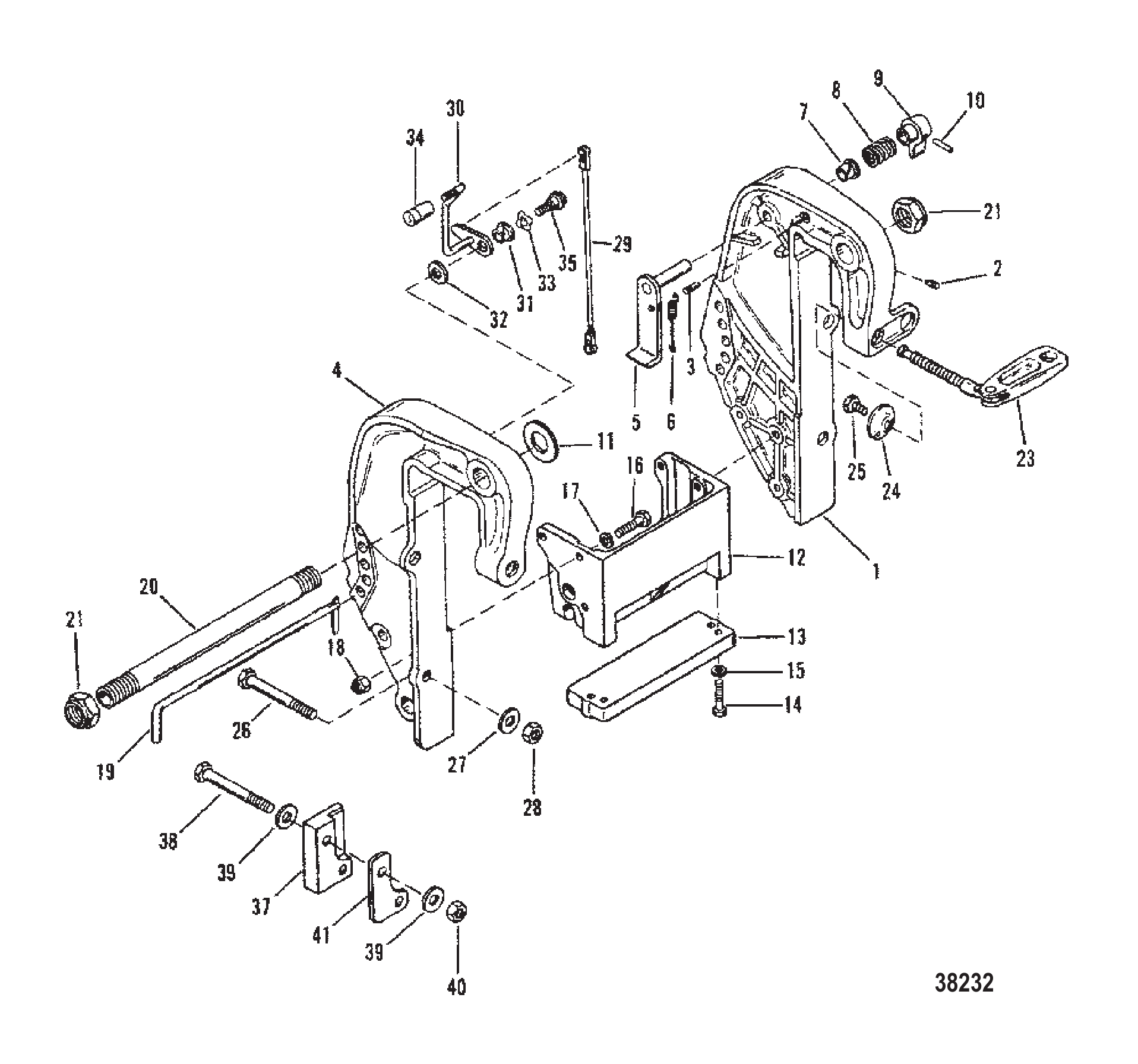 夹紧支架(55)(序列号:0D181999及以下) CLAMP BRACKET (55) (S/N: 0D181999 AND BELOW)