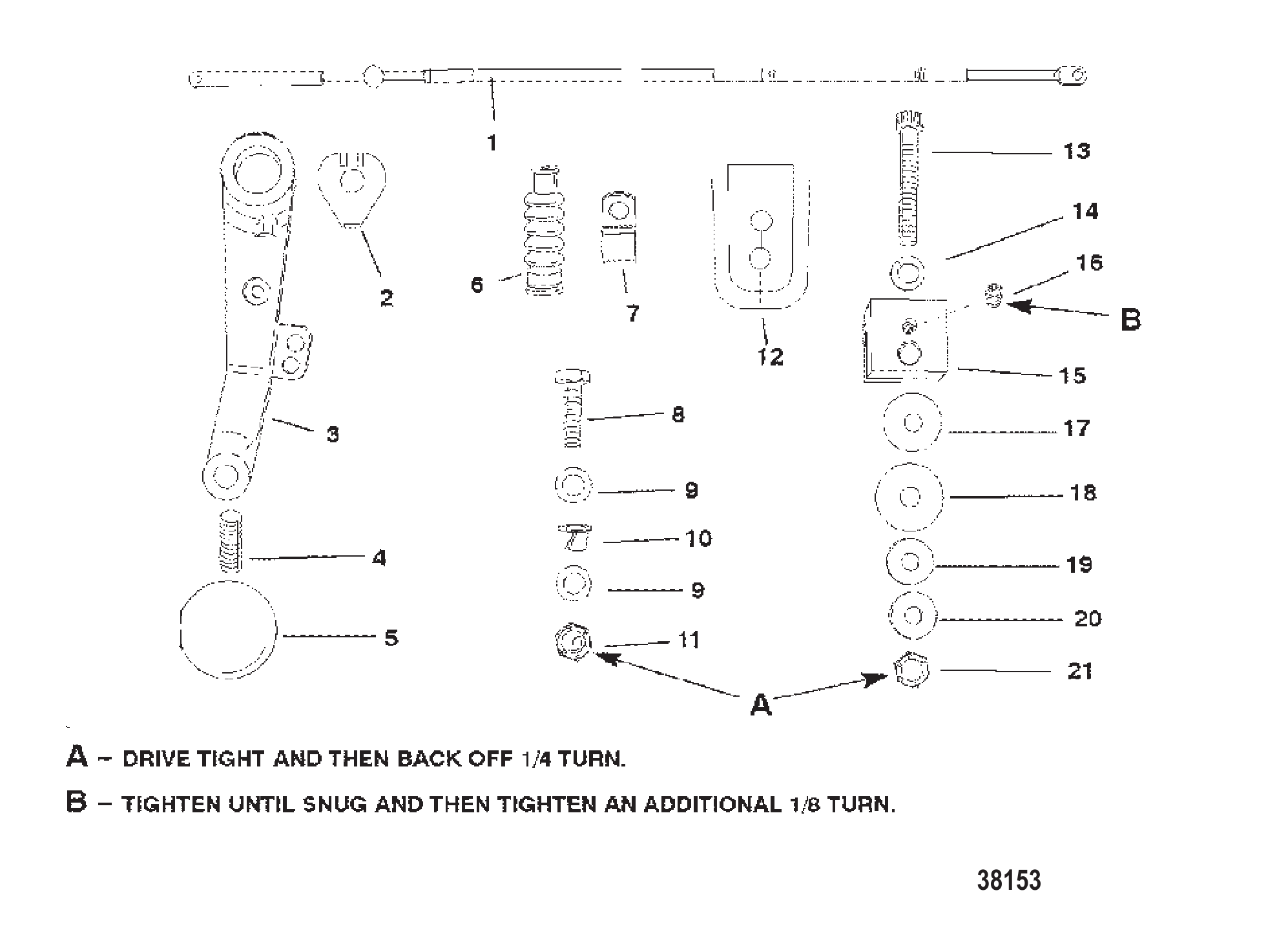 舵柄适配器套件(JET 45) TILLER HANDLE ADAPTOR KIT (JET 45)