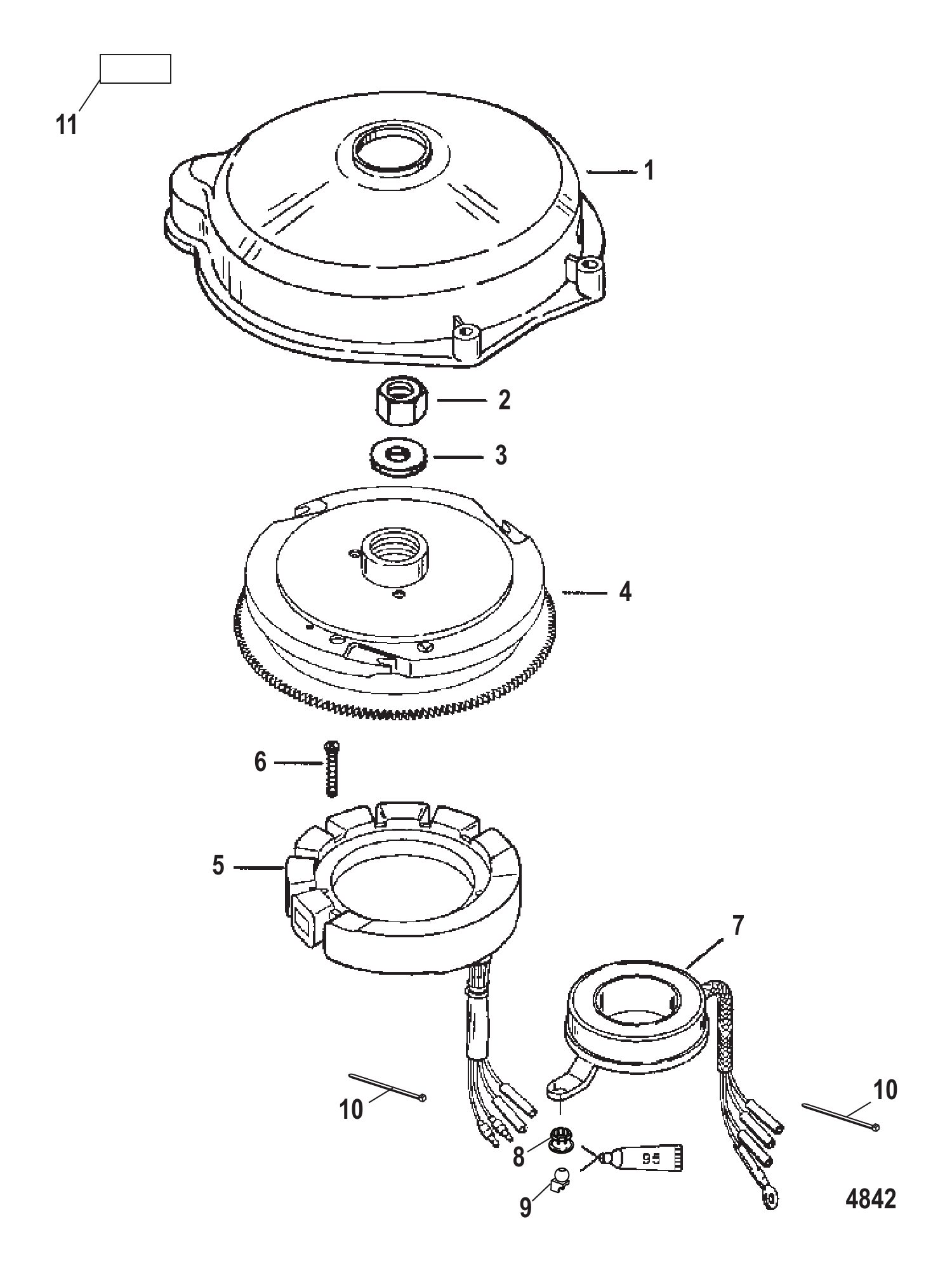 飞轮与定子(电动) Flywheel and Stator (Electric)