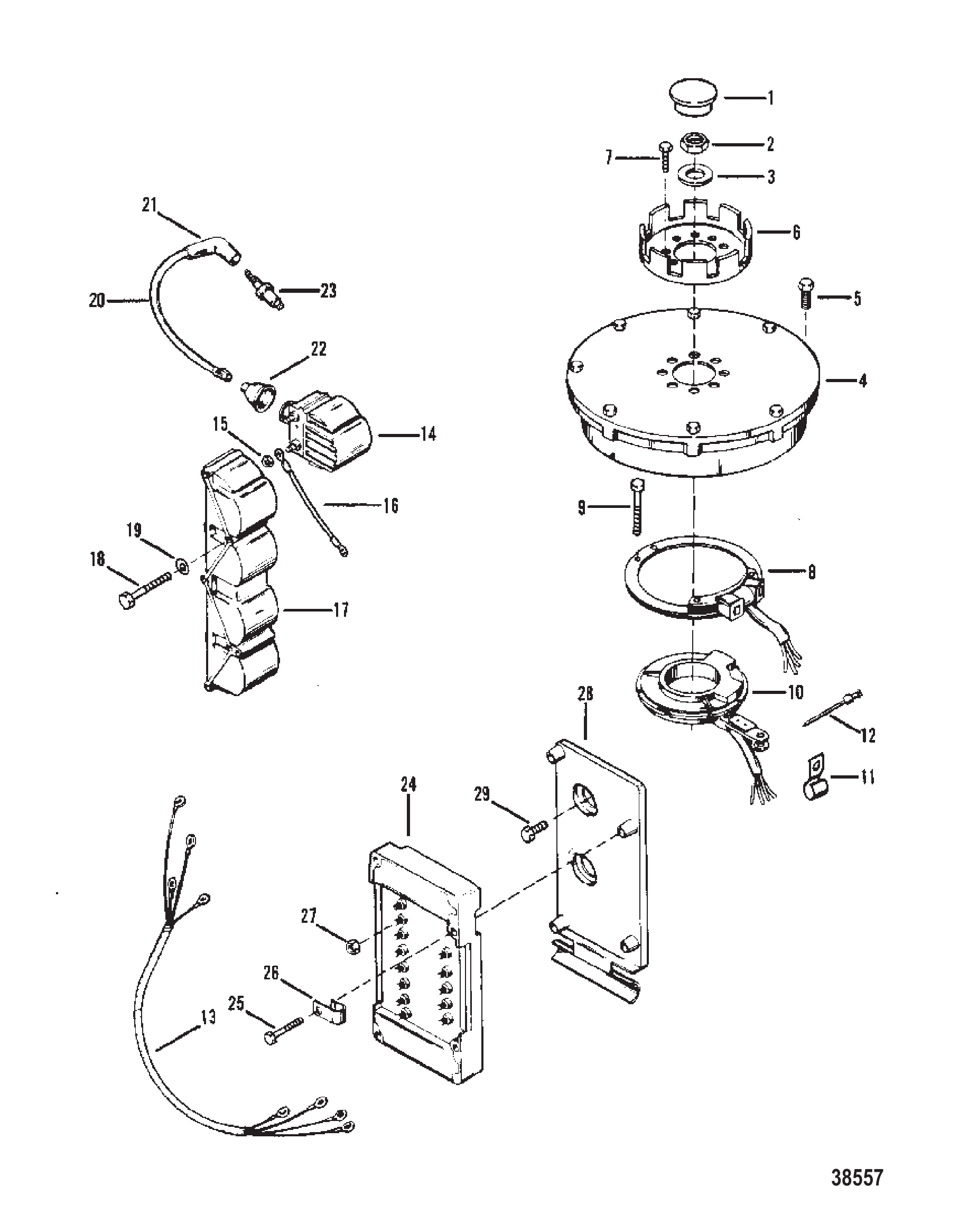 飞轮、点火线圈和开关盒 FLYWHEEL, IGNITION COIL AND SWITCH BOX