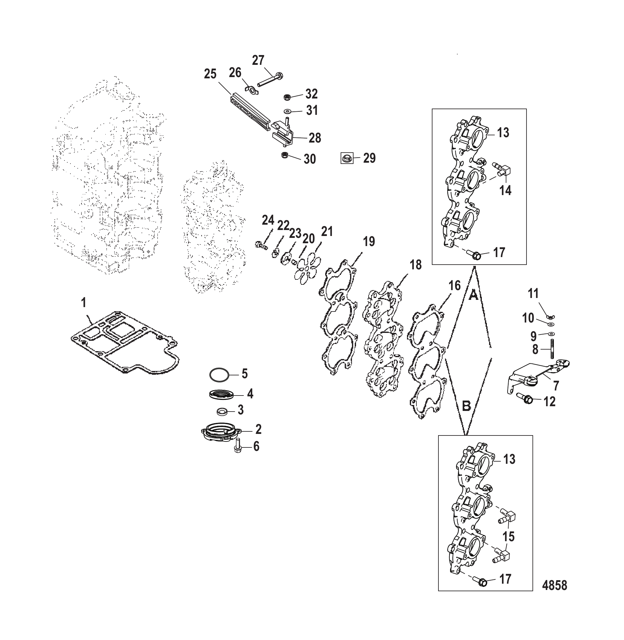 进气歧管与簧片阀组 Induction Manifold and Reed Block